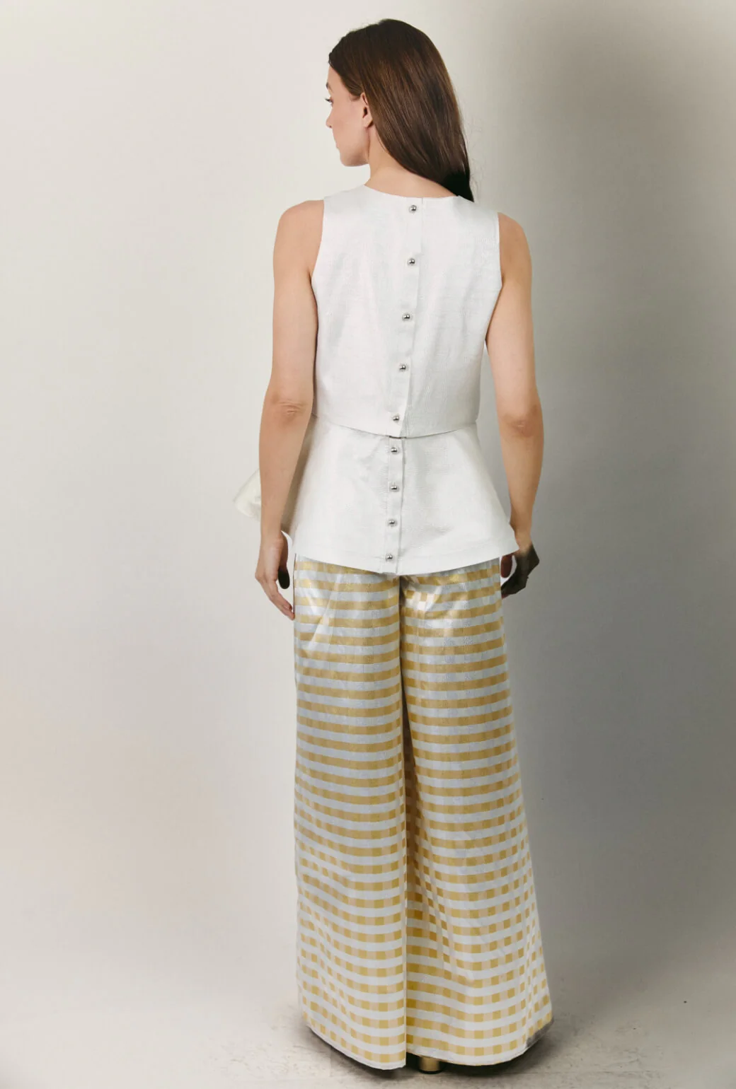 Audrey Peplum - Silver Lamé - Image 5