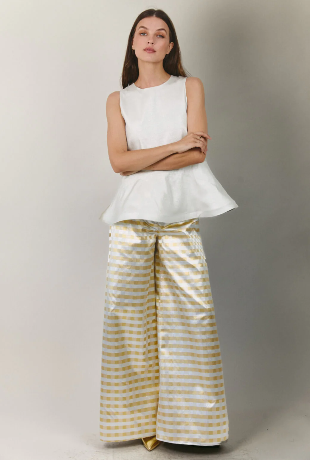 Audrey Peplum - Silver Lamé - Image 6