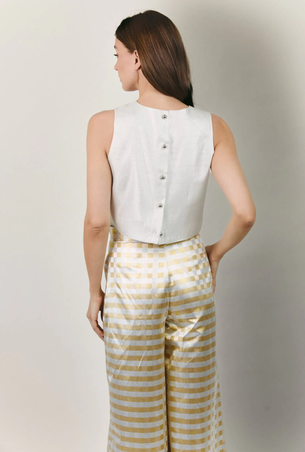 Audrey Peplum - Silver Lamé - Image 8