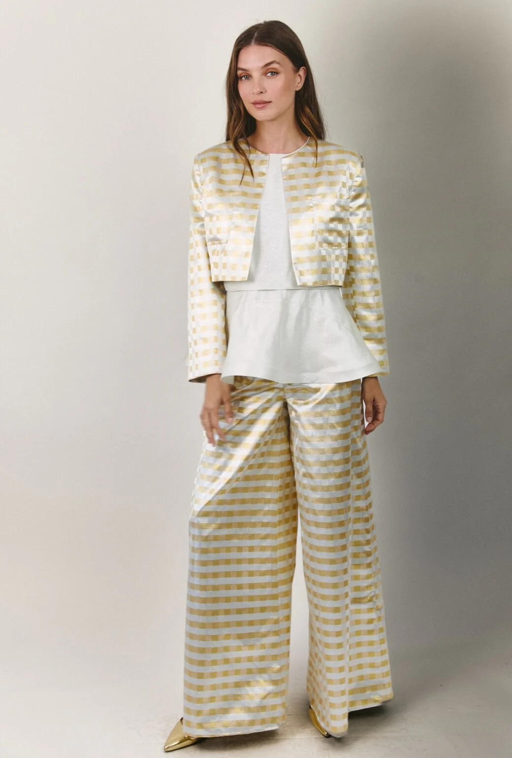 Audrey Peplum - Silver Lamé - Image 9
