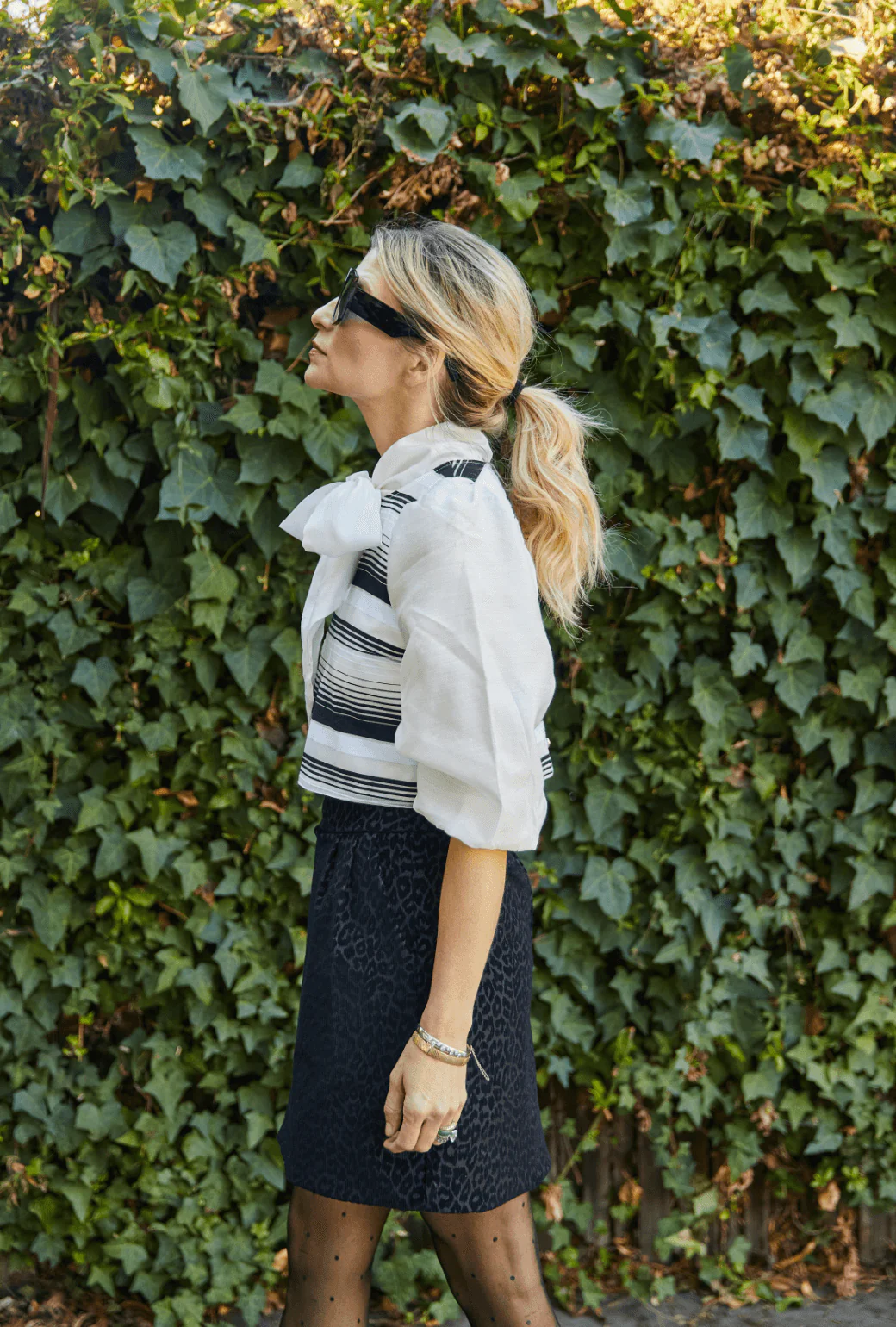 Audrey Top - Black and White Stripe - Image 7
