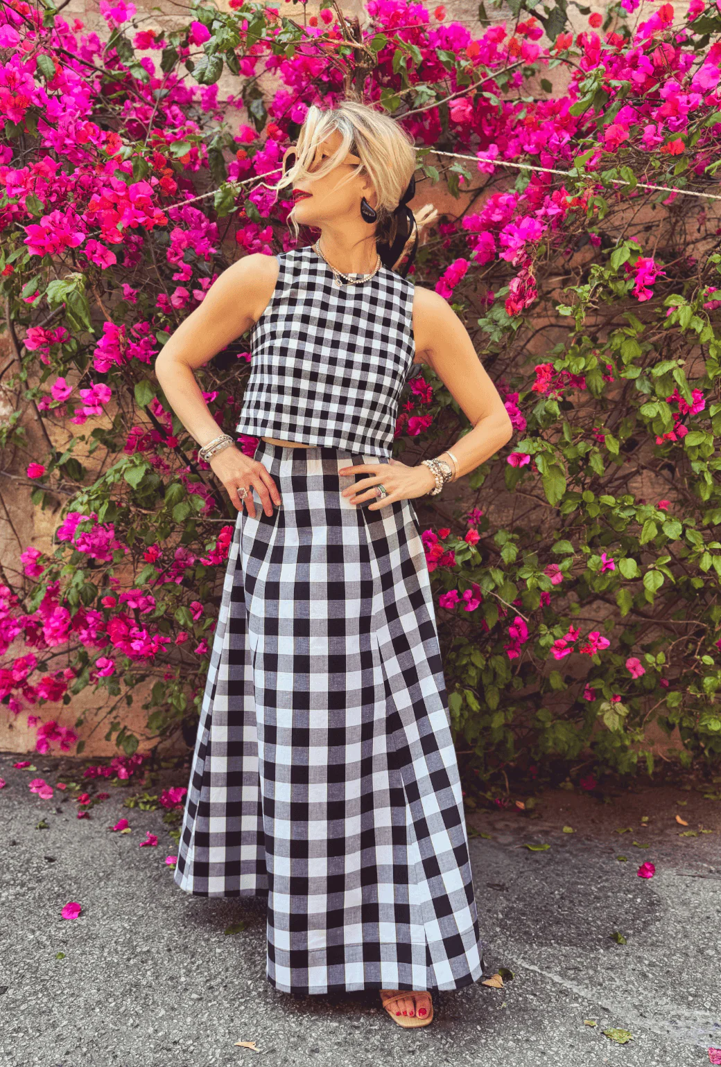 Audrey Top - Black & White Gingham - Image 3