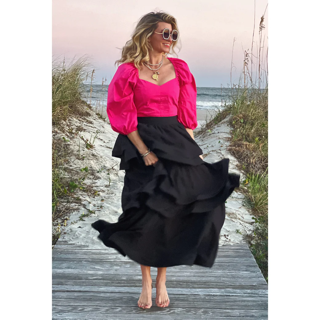 Balloon Sleeve Bustier - Fuchsia - Image 10