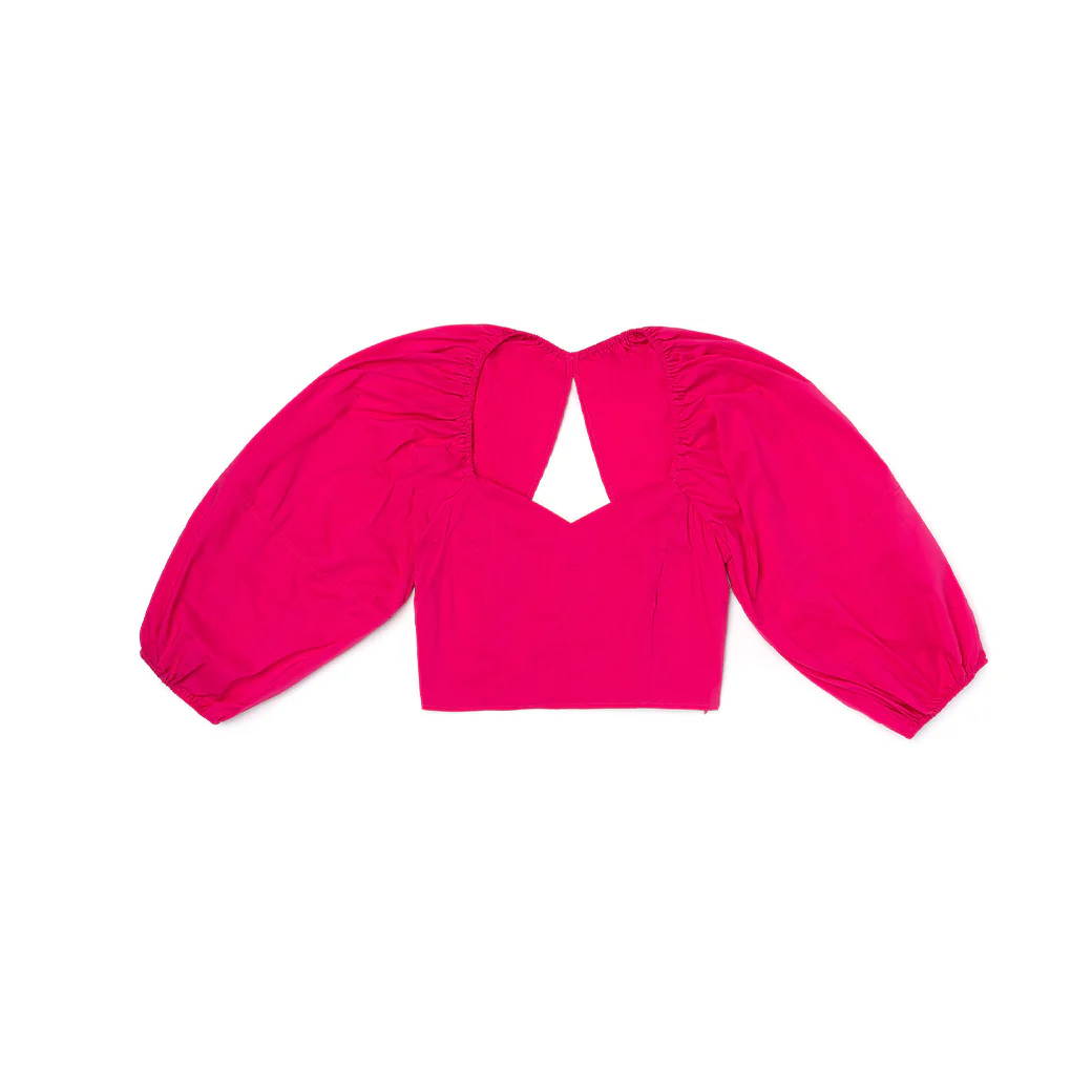 Balloon Sleeve Bustier - Fuchsia - Image 12