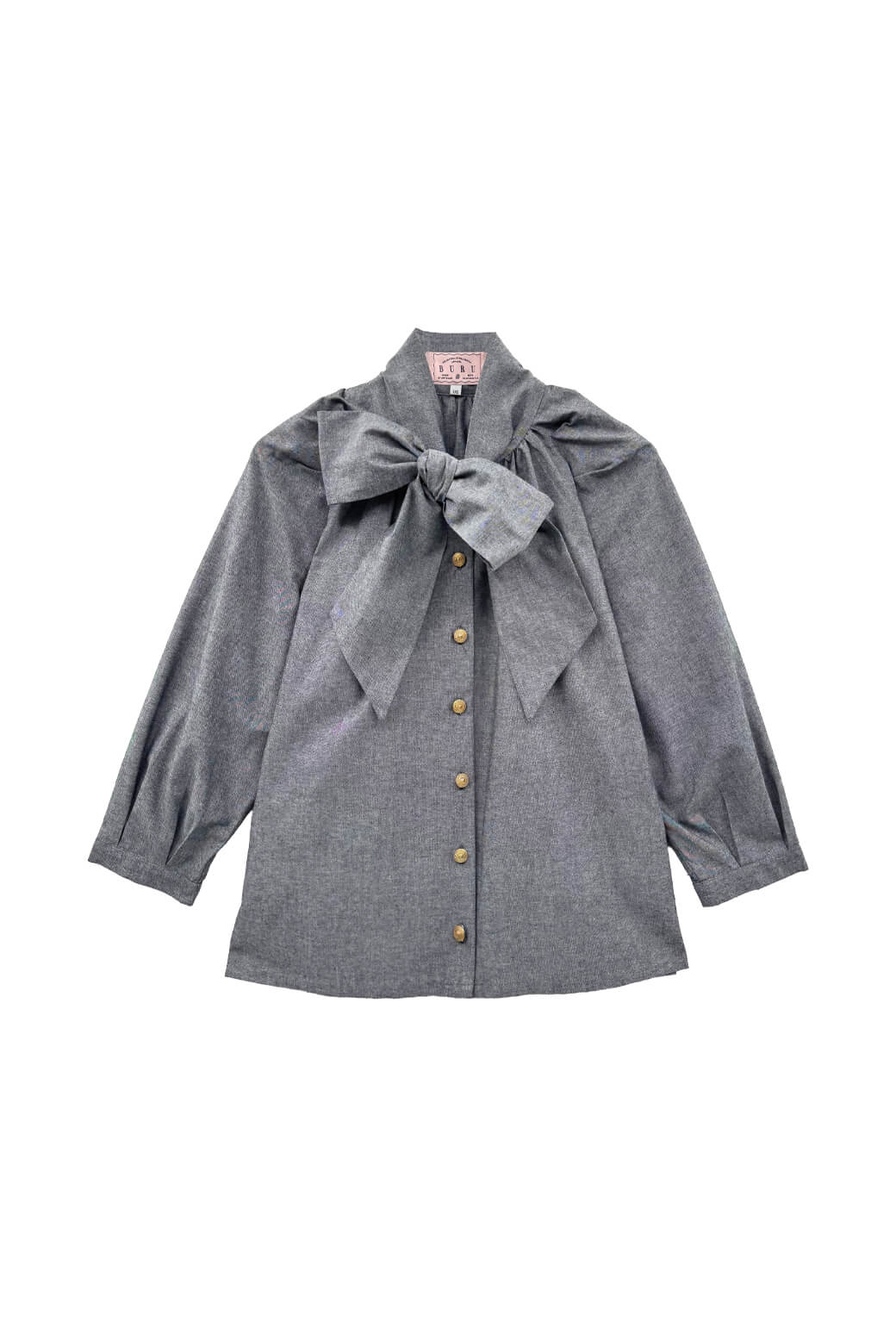 Big Bow Blouse - Black Oxford - Image 3