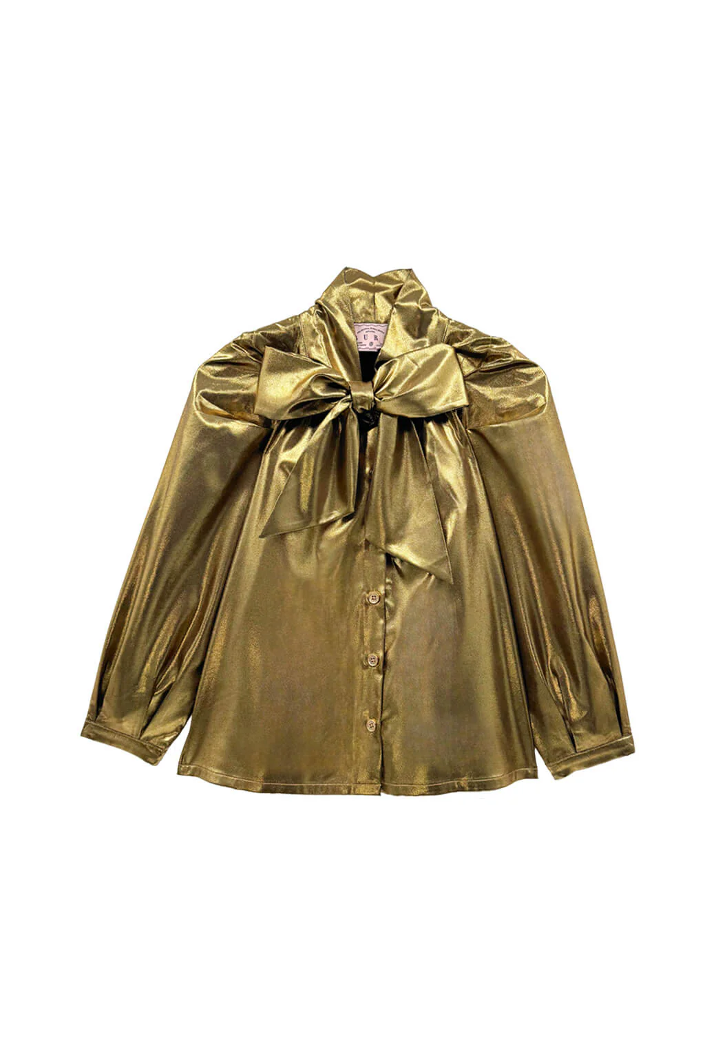 Big Bow Blouse - Gold Lamé - Image 4