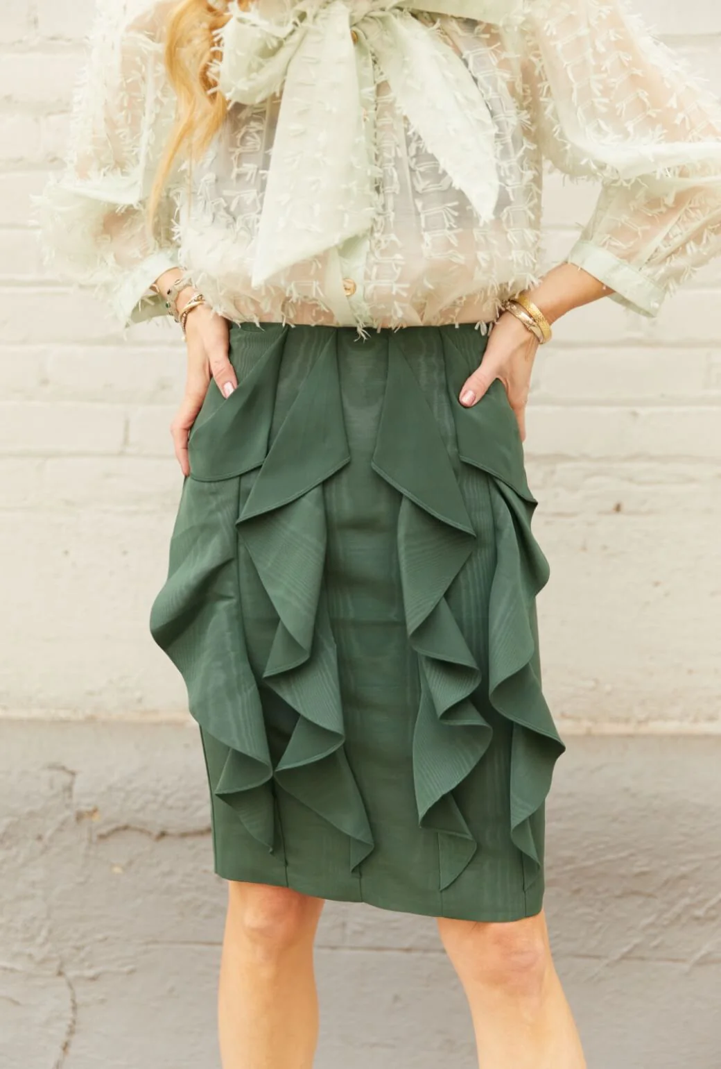 Big Bow Blouse - Mint Bows - Image 4