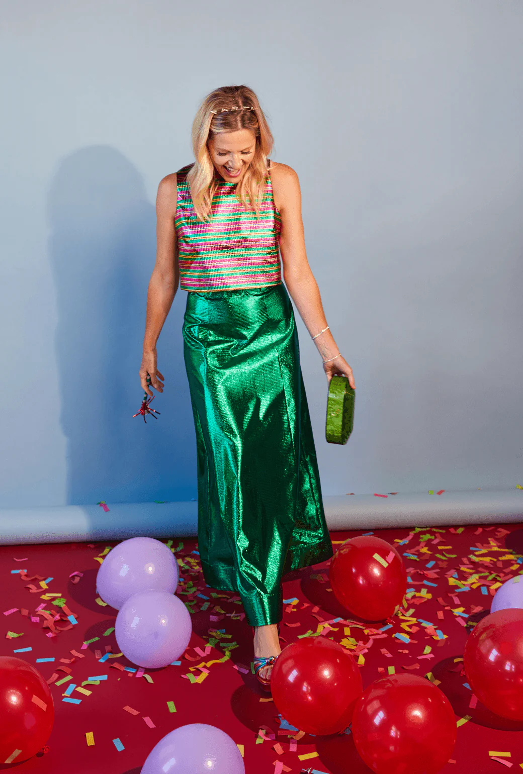 Birthday Audrey Top - Hot Pink Stripe Lame - Image 5
