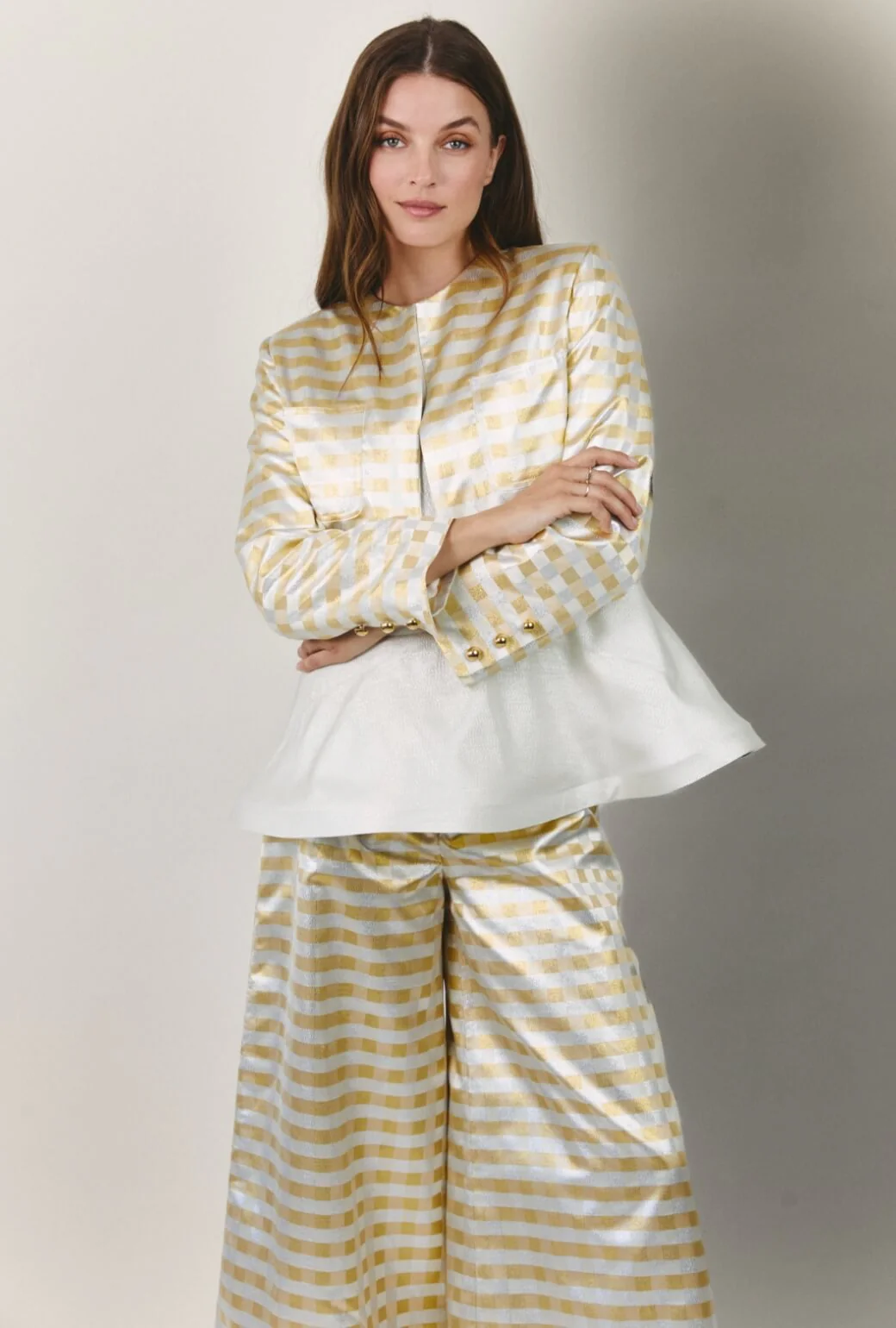 Bolero Blazer - Checkerboard Brocade - Image 2