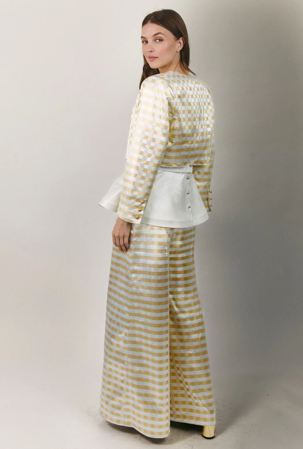 Bolero Blazer - Checkerboard Brocade - Image 3
