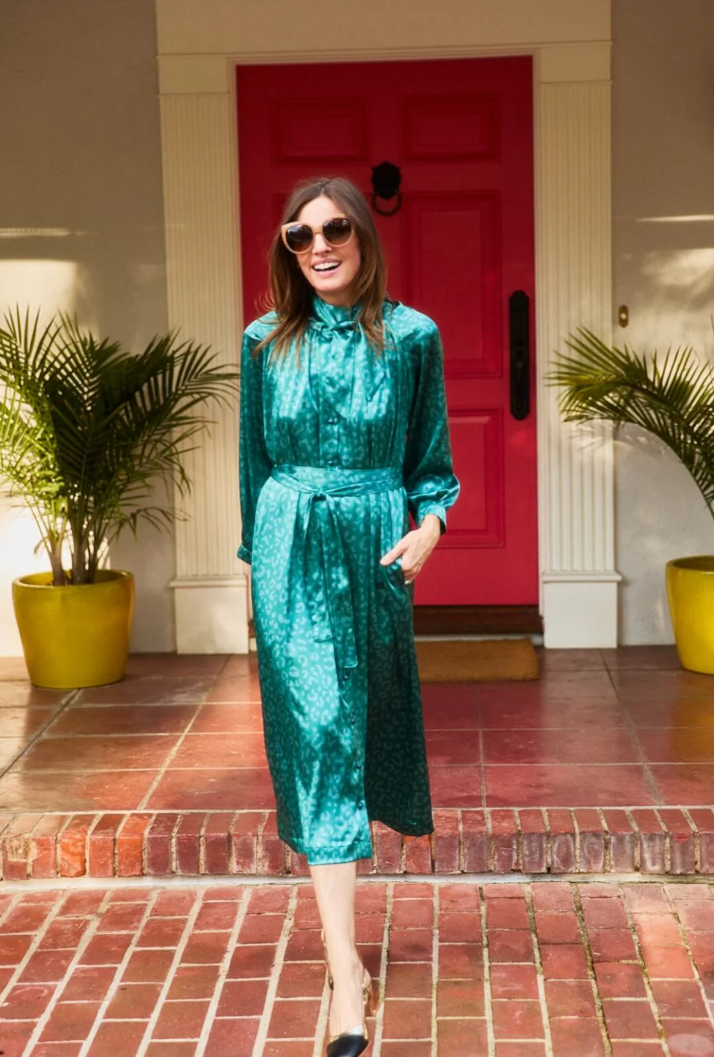 Bow Housecoat - Aqua Cheetah - Image 5