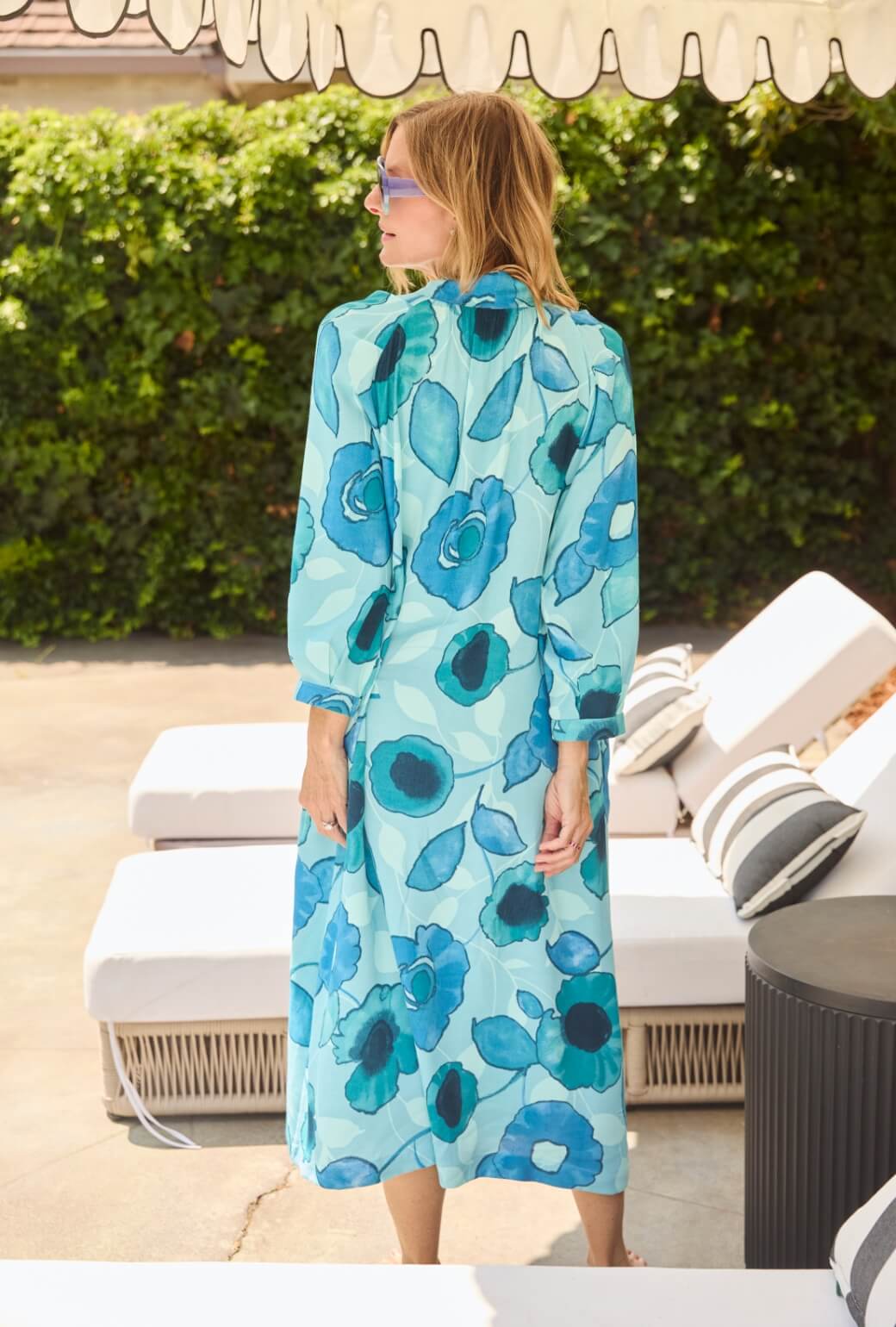 Bow Housecoat - Aquamarine - Image 6