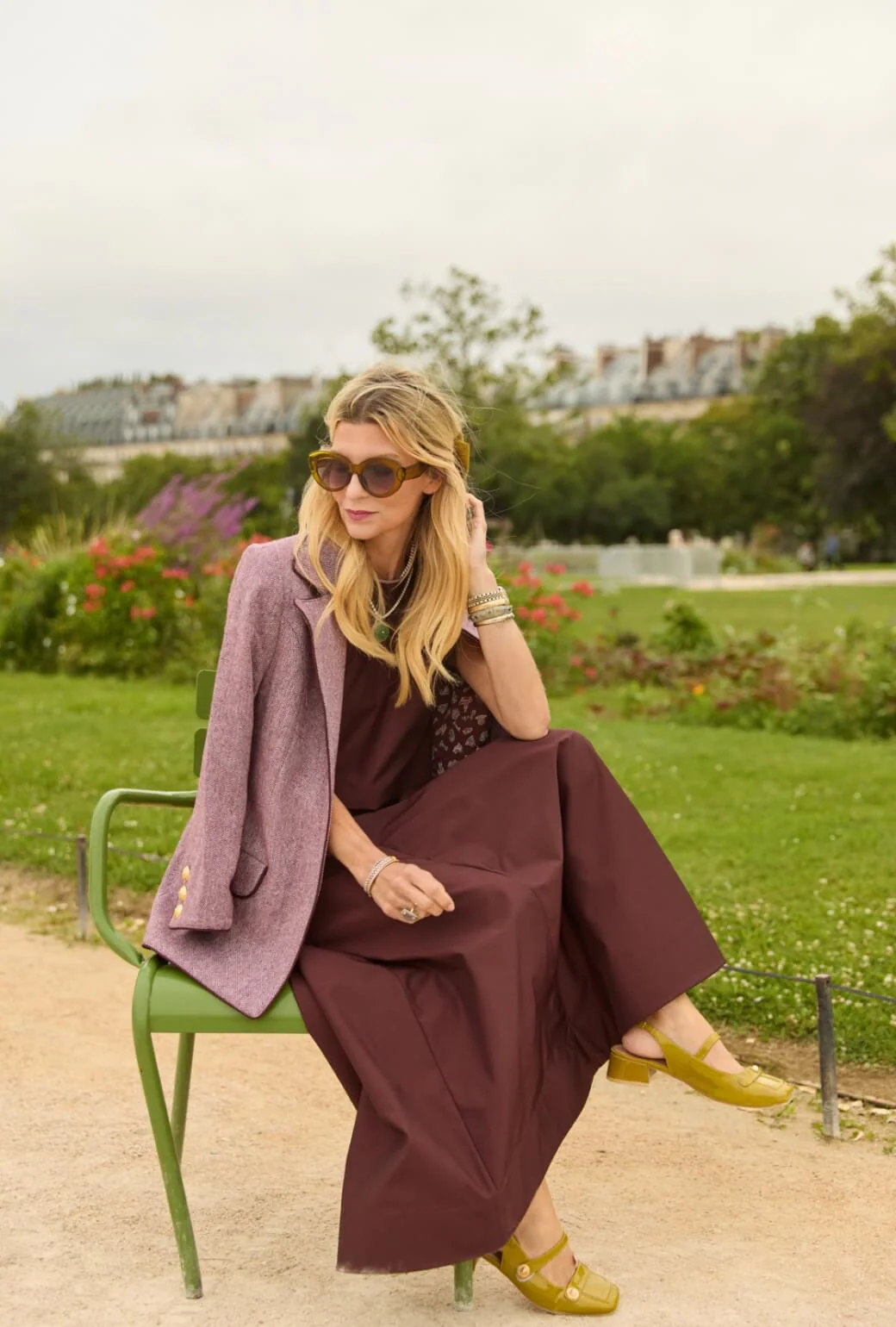 Boyfriend Blazer - Burgundy Herringbone - Image 4