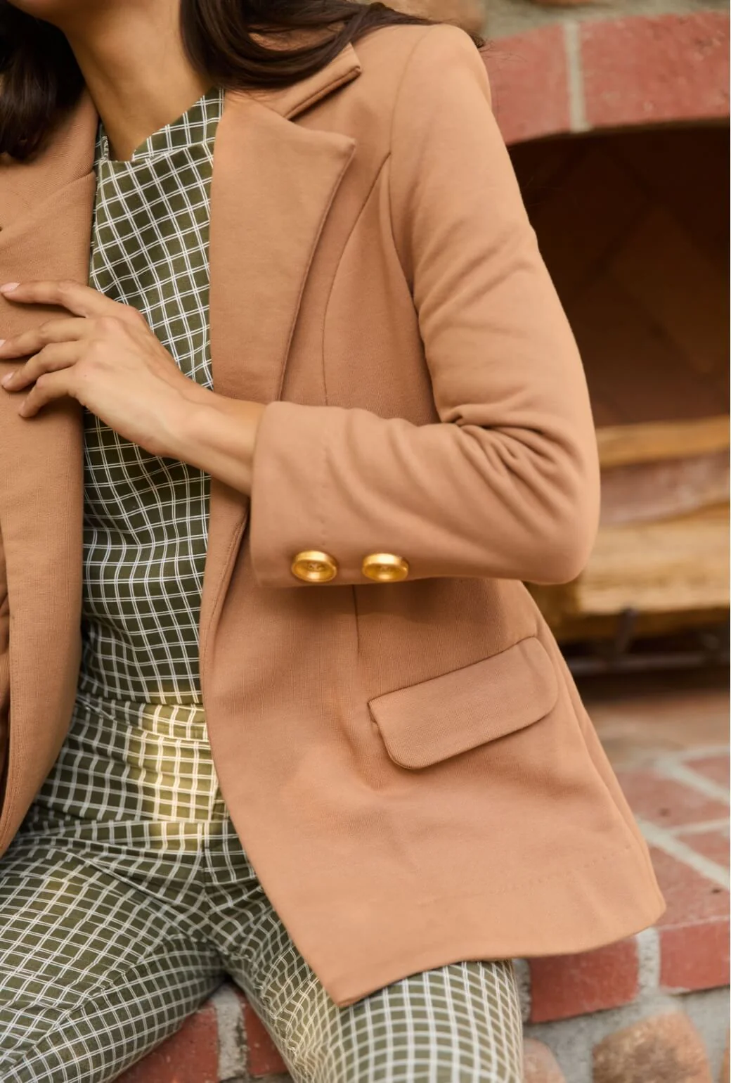 Boyfriend Blazer - Caramel Knit