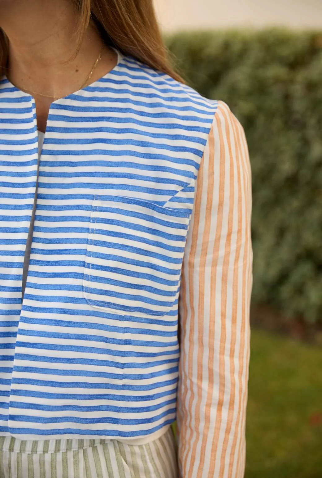 Buru x Ali Sisto Contrast Blazer - Multicolor Stripe - Image 4