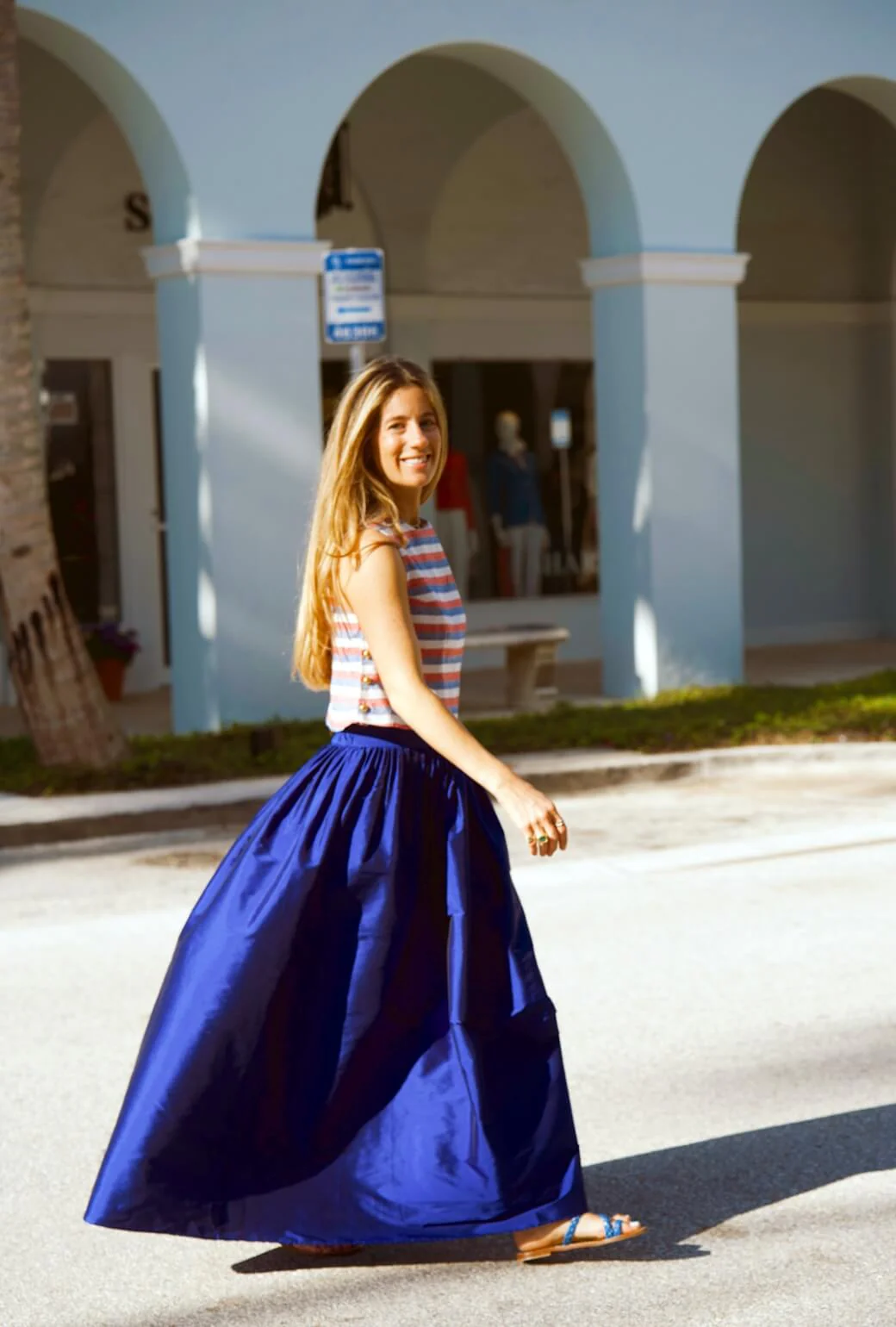 Buru x Ali Sisto Part Two The Marilyn Skirt Maxi - Cobalt Taffeta - Image 4
