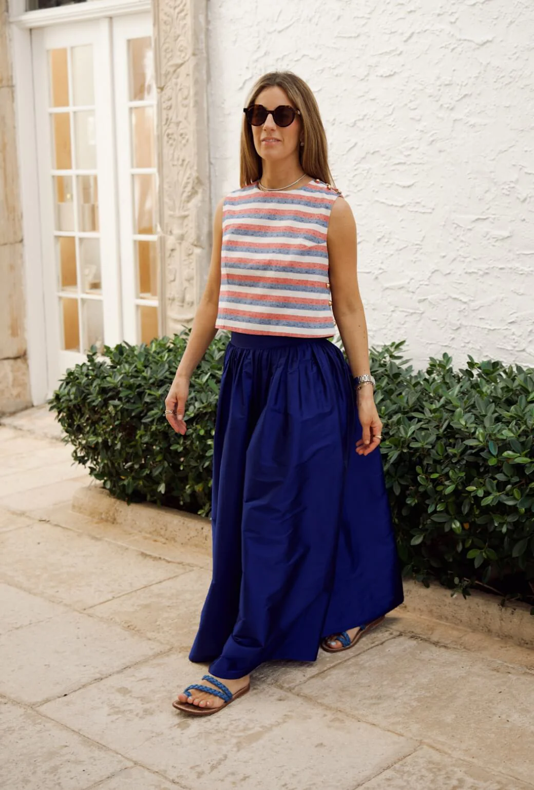 Buru x Ali Sisto Part Two The Marilyn Skirt Maxi - Cobalt Taffeta - Image 5