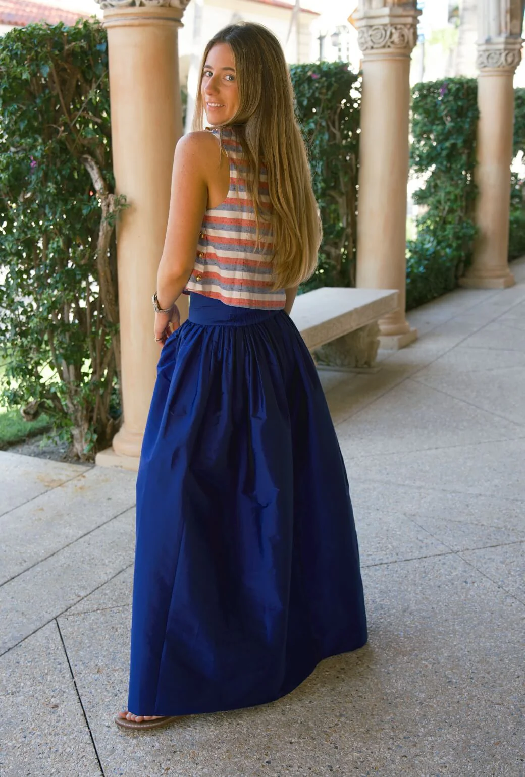 Buru x Ali Sisto Part Two The Marilyn Skirt Maxi - Cobalt Taffeta - Image 6