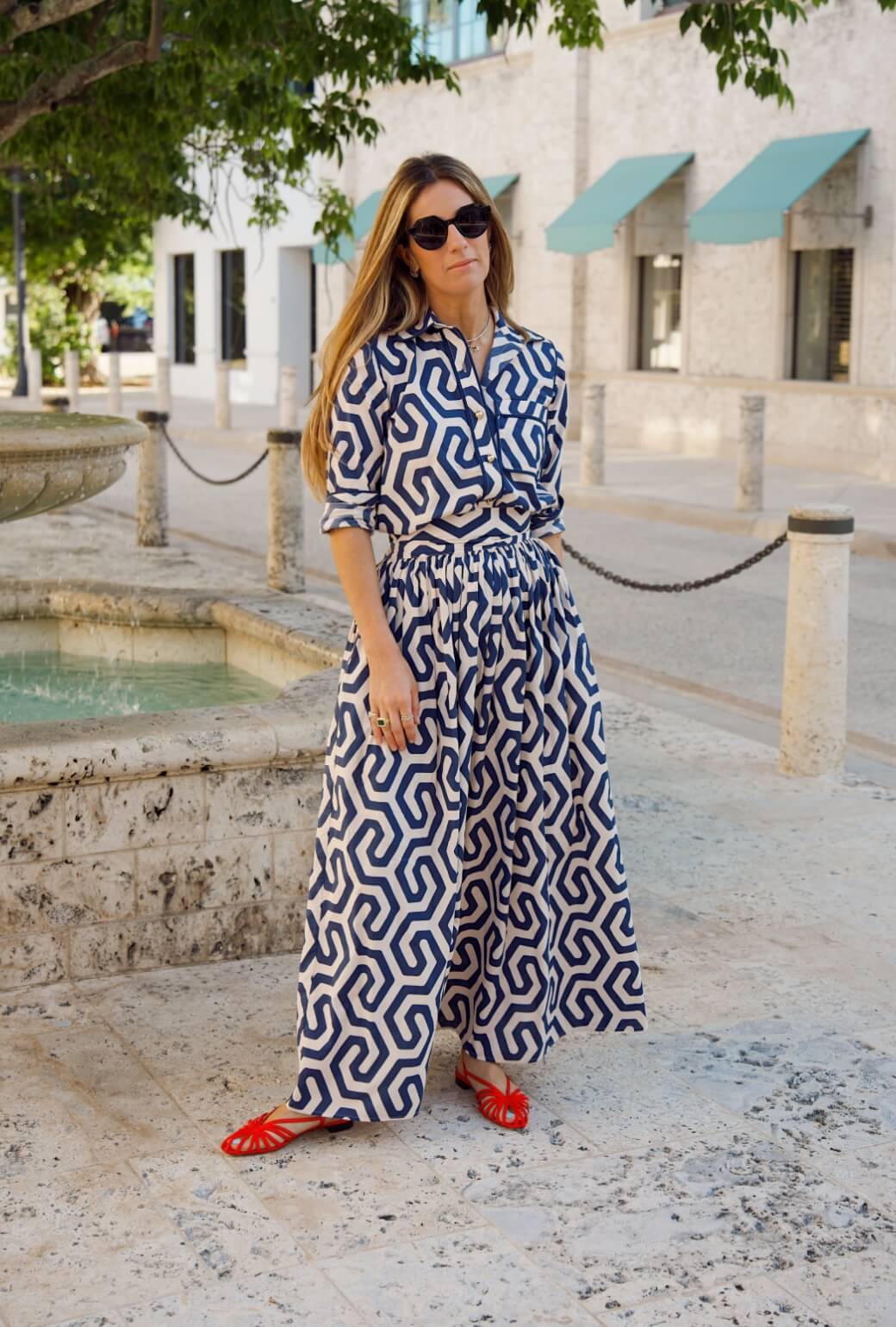 Buru x Ali Sisto Part Two The Marilyn Skirt Maxi - Navy Blue Geo - Image 3