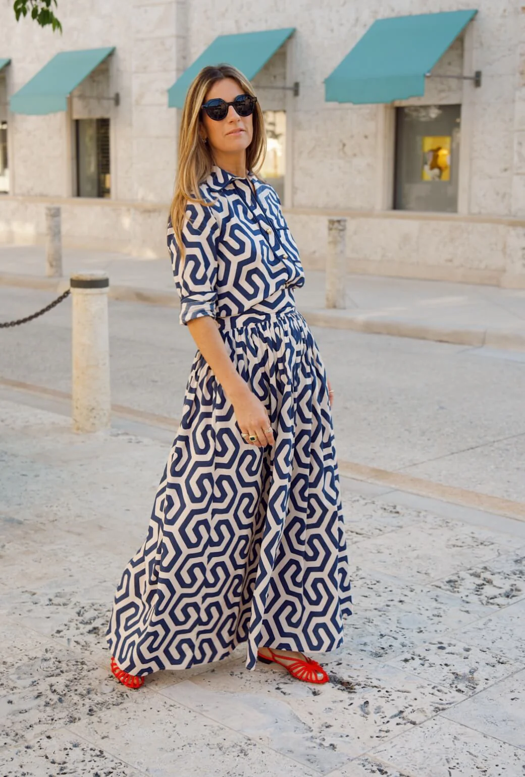 Buru x Ali Sisto Part Two The Marilyn Skirt Maxi - Navy Blue Geo - Image 4