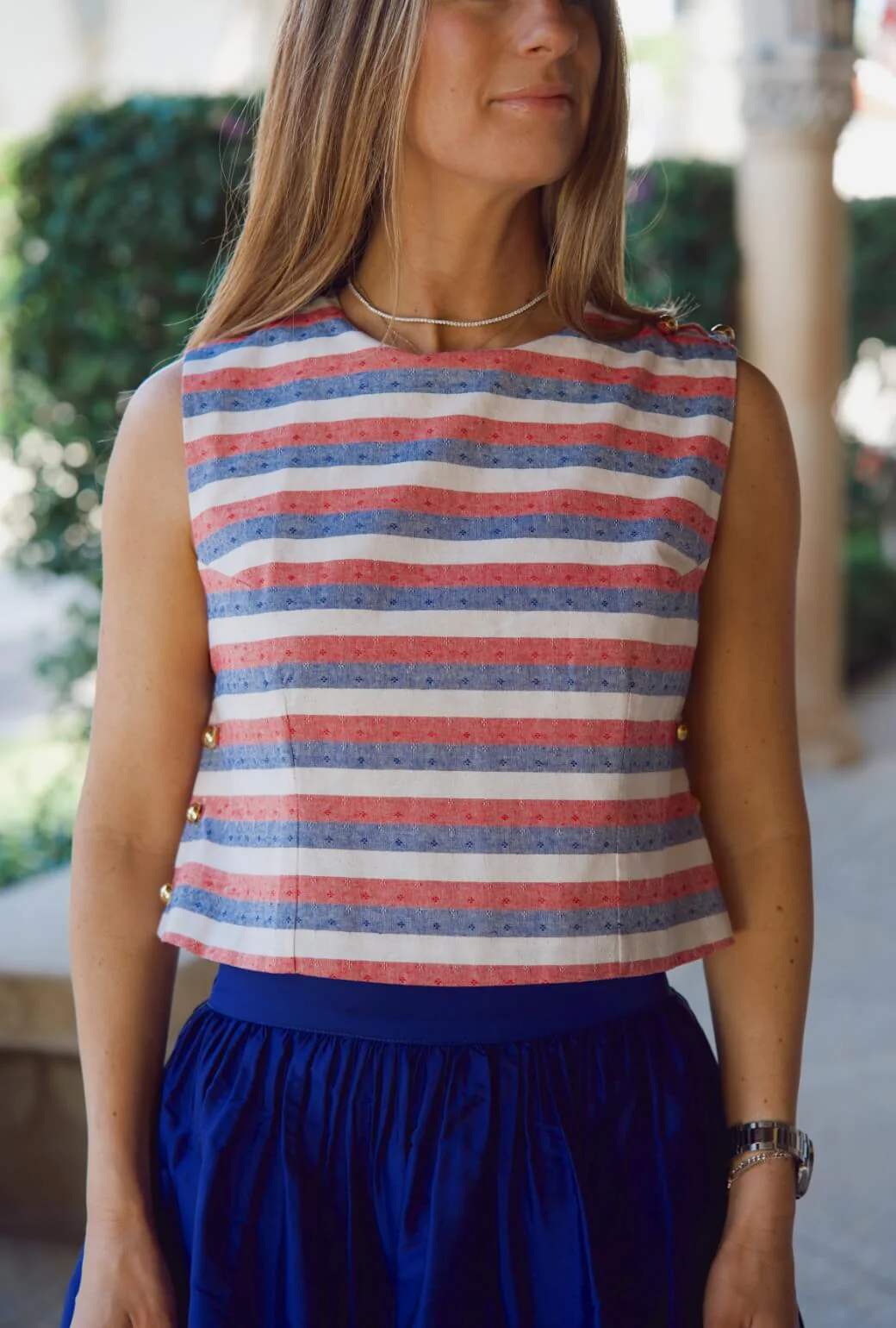 Buru x Ali Sisto Part Two Button Box Top - Festive Stripe - Image 2