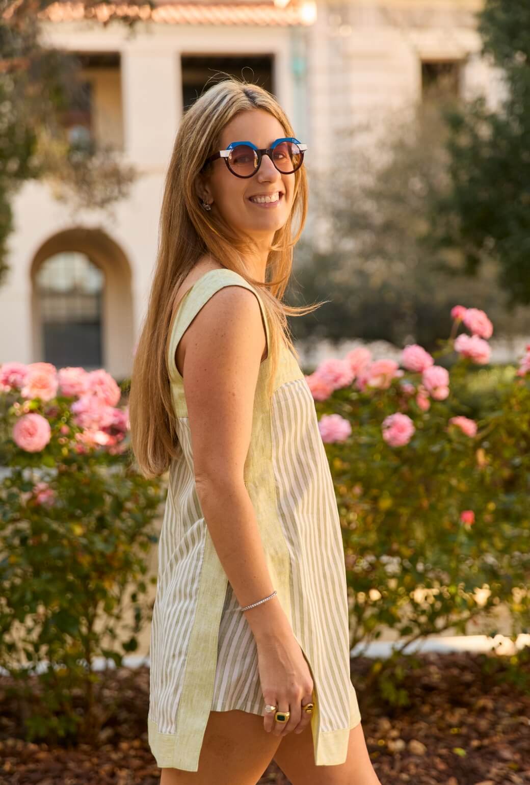 Buru x Ali Sisto The Lanai Tunic MINI - Sage Stripe - Image 5