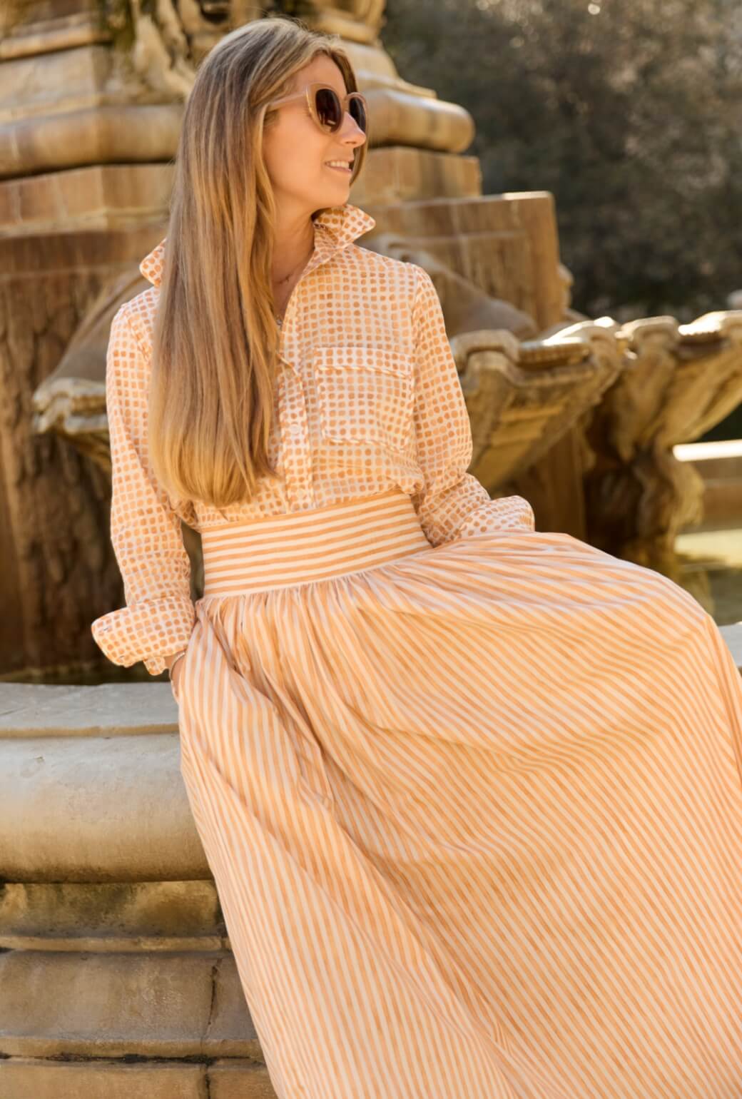 Buru x Ali Sisto The Marilyn Skirt Maxi - Marigold Stripe - Image 3