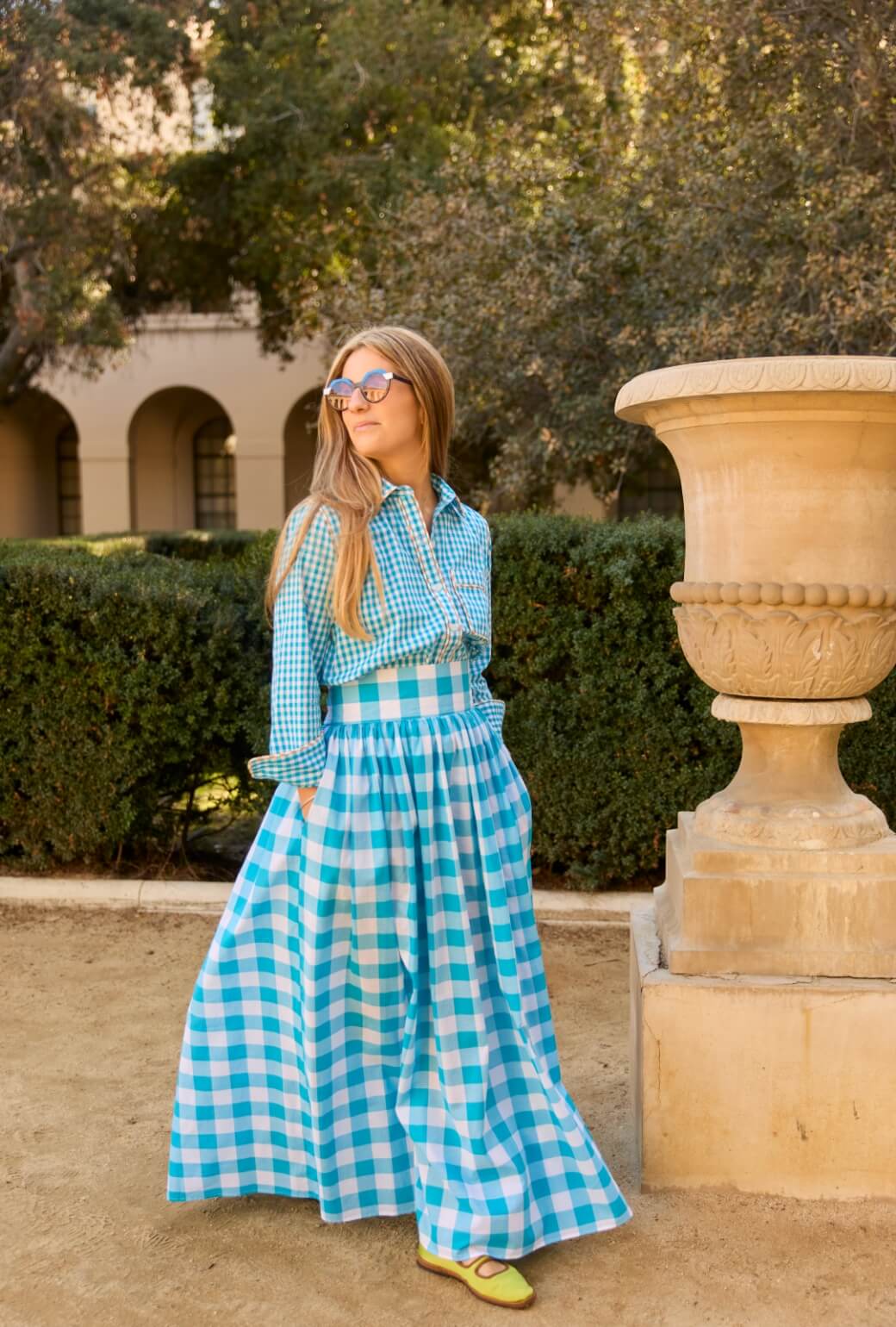 Buru x Ali Sisto The Perry Blouse - Turquoise and Marigold - Image 4