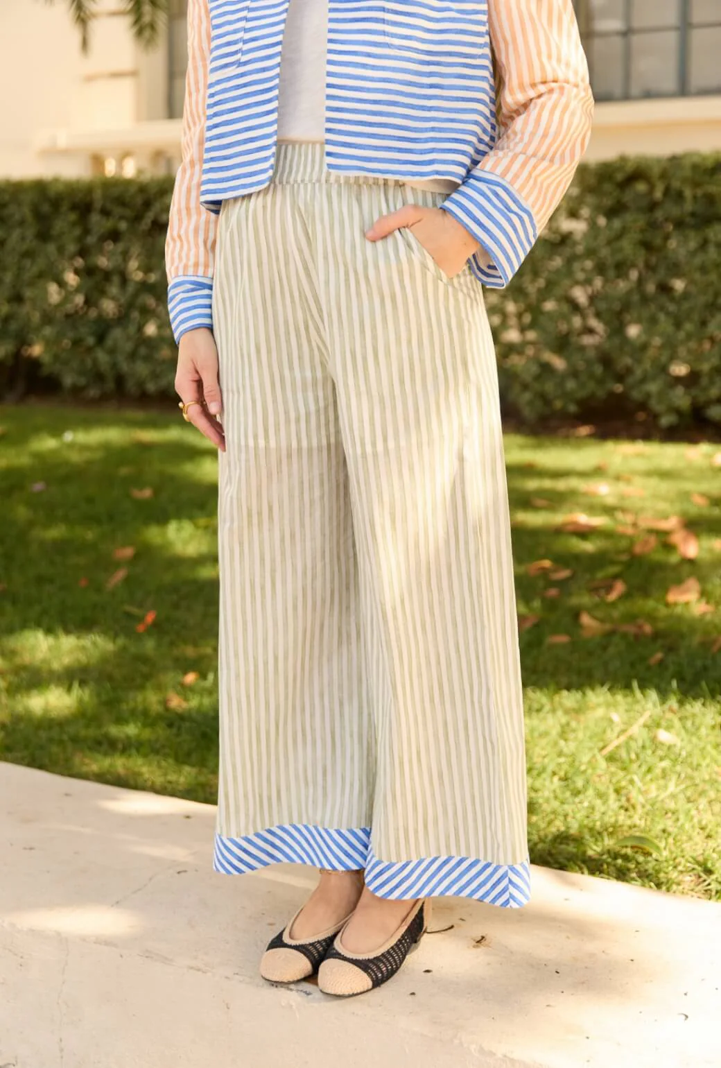 Buru x Ali Sisto Wide Leg Trousers - Multicolor Stripe - Image 3