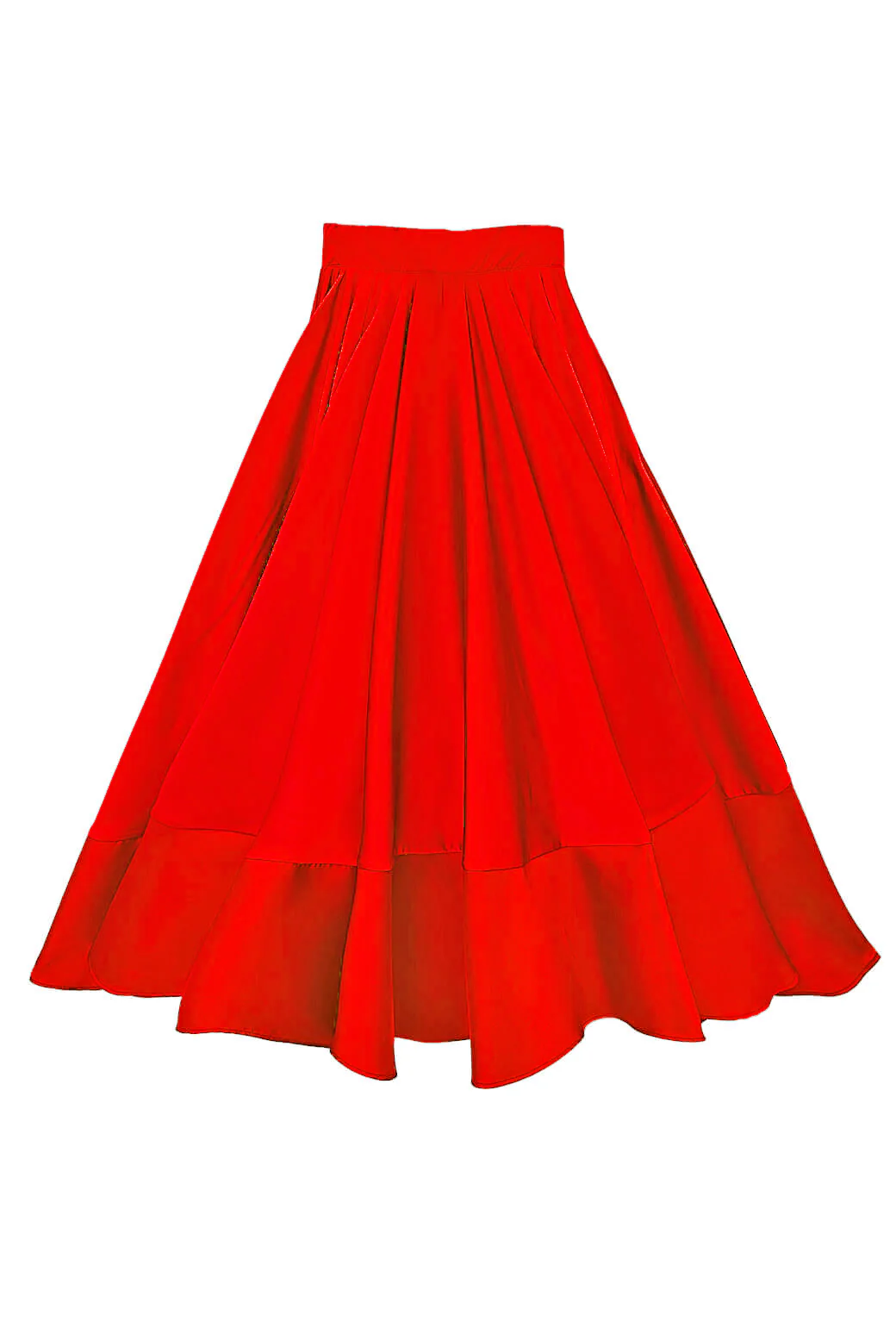 Buru x Anna Kloots Lucinda Circle Skirt - Red Taffeta - Image 3