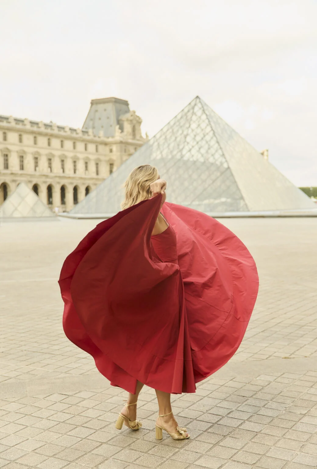 Buru x Anna Kloots Lucinda Circle Skirt - Red Taffeta - Image 4