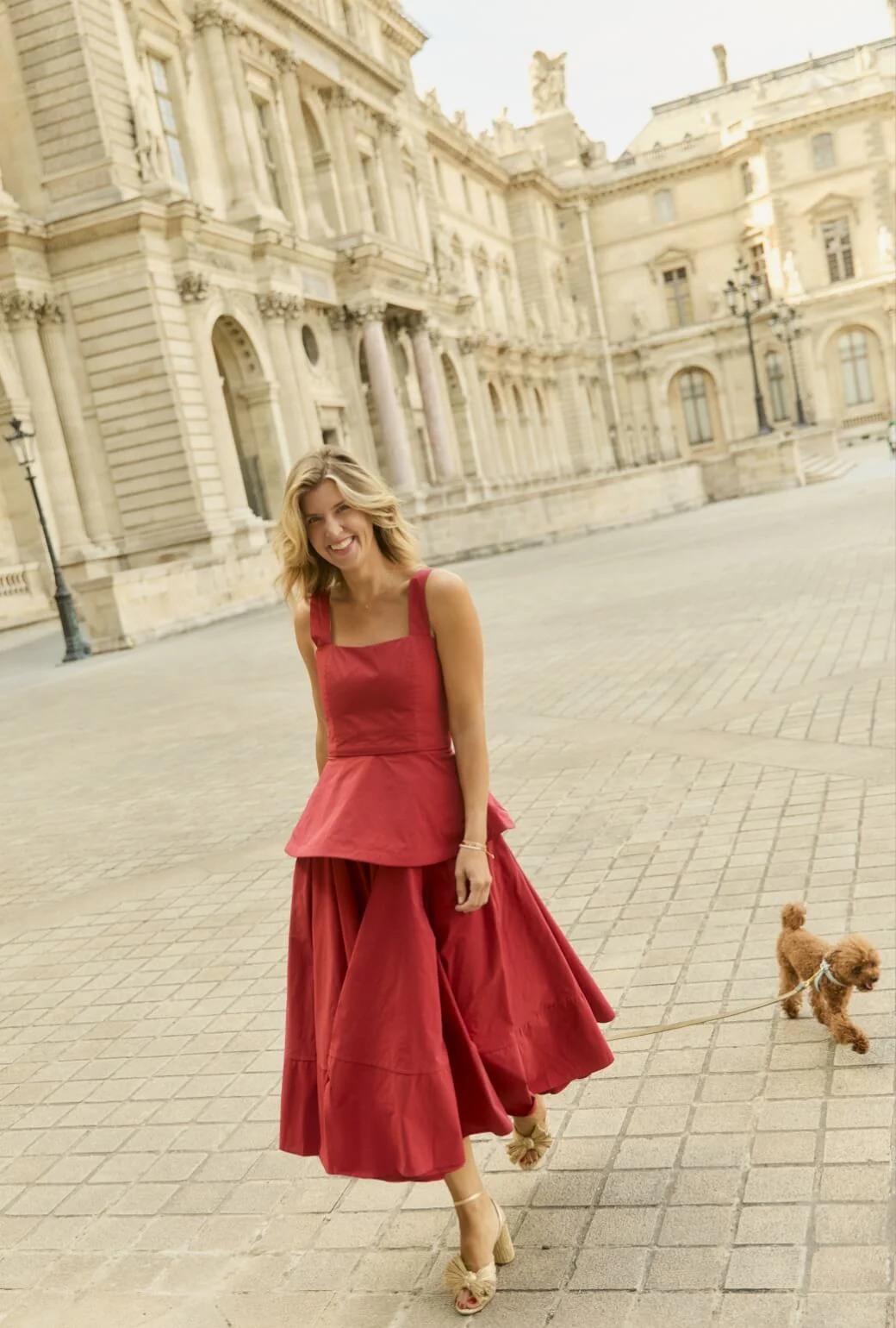 Buru x Anna Kloots Lucinda Circle Skirt - Red Taffeta - Image 7