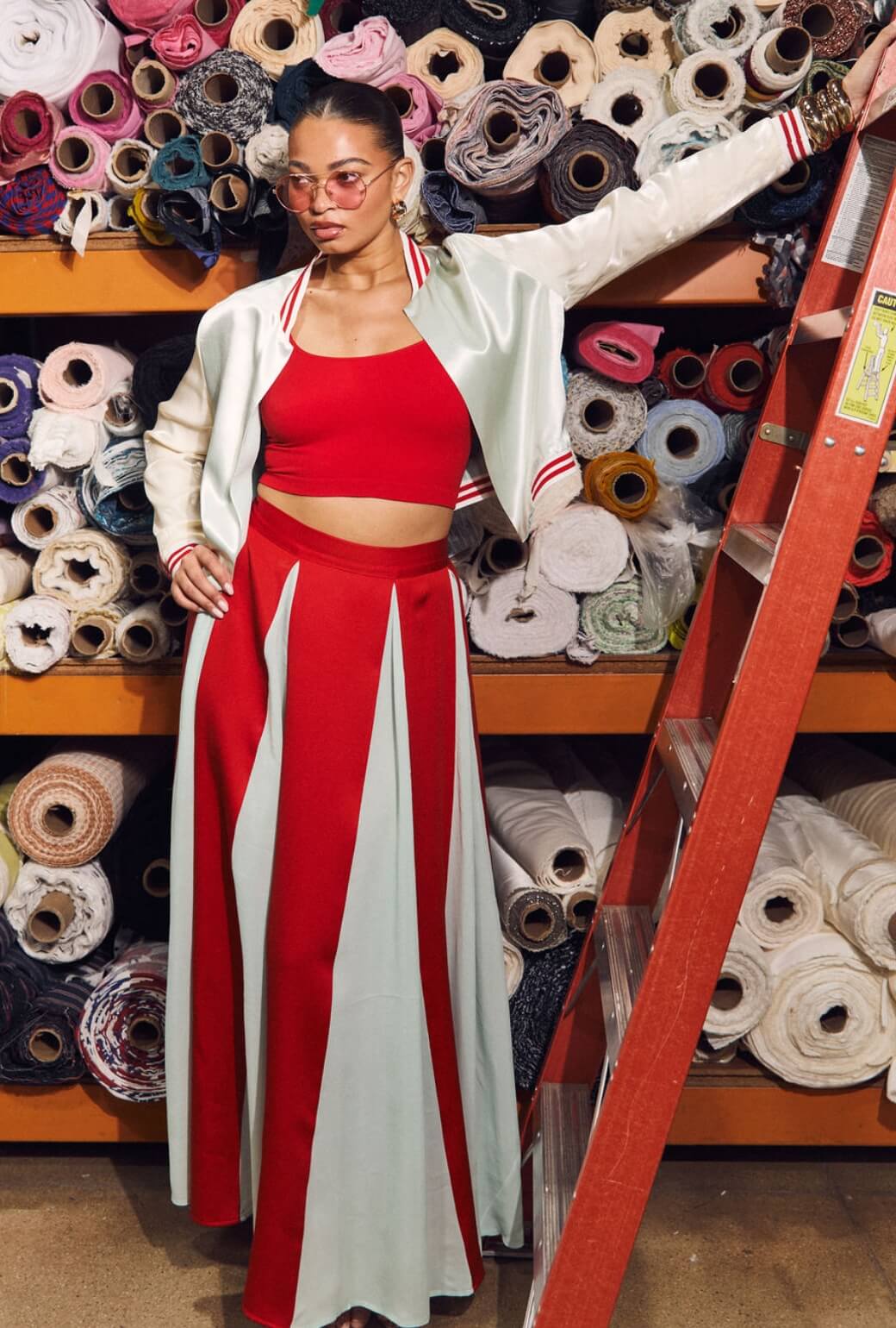 Buru x India The Beau Bomber - Ivory & Robin Egg Blue - Image 4