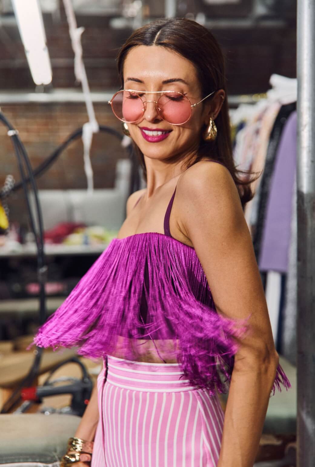Buru x India The Camden Crop - Fuchsia - Image 3