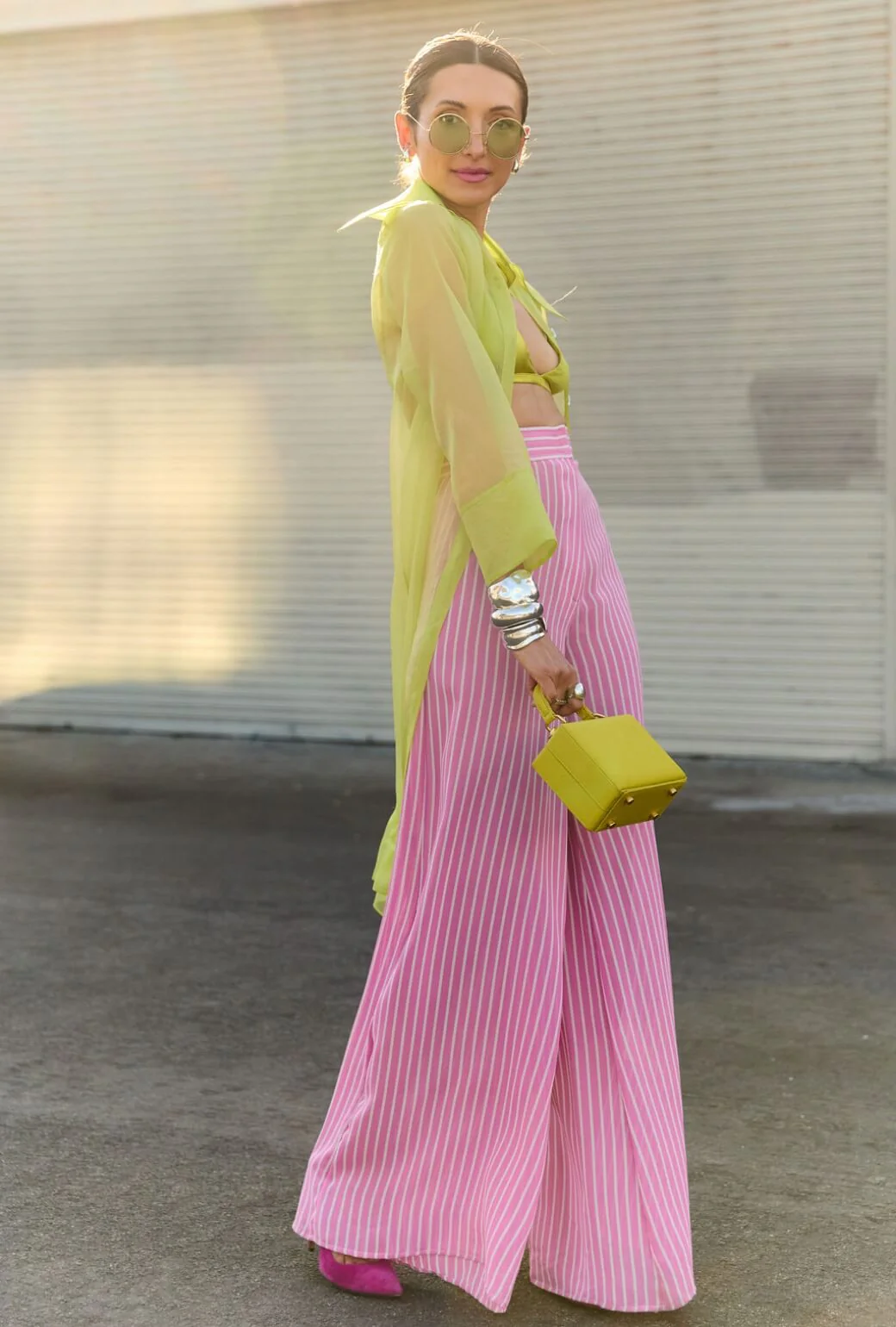 Buru x India The Picadilly Pant - Pink Pinstripe - Image 3