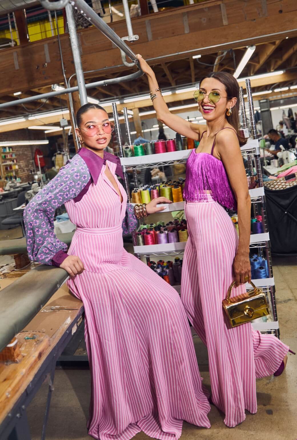 Buru x India The Picadilly Pant - Pink Pinstripe - Image 6