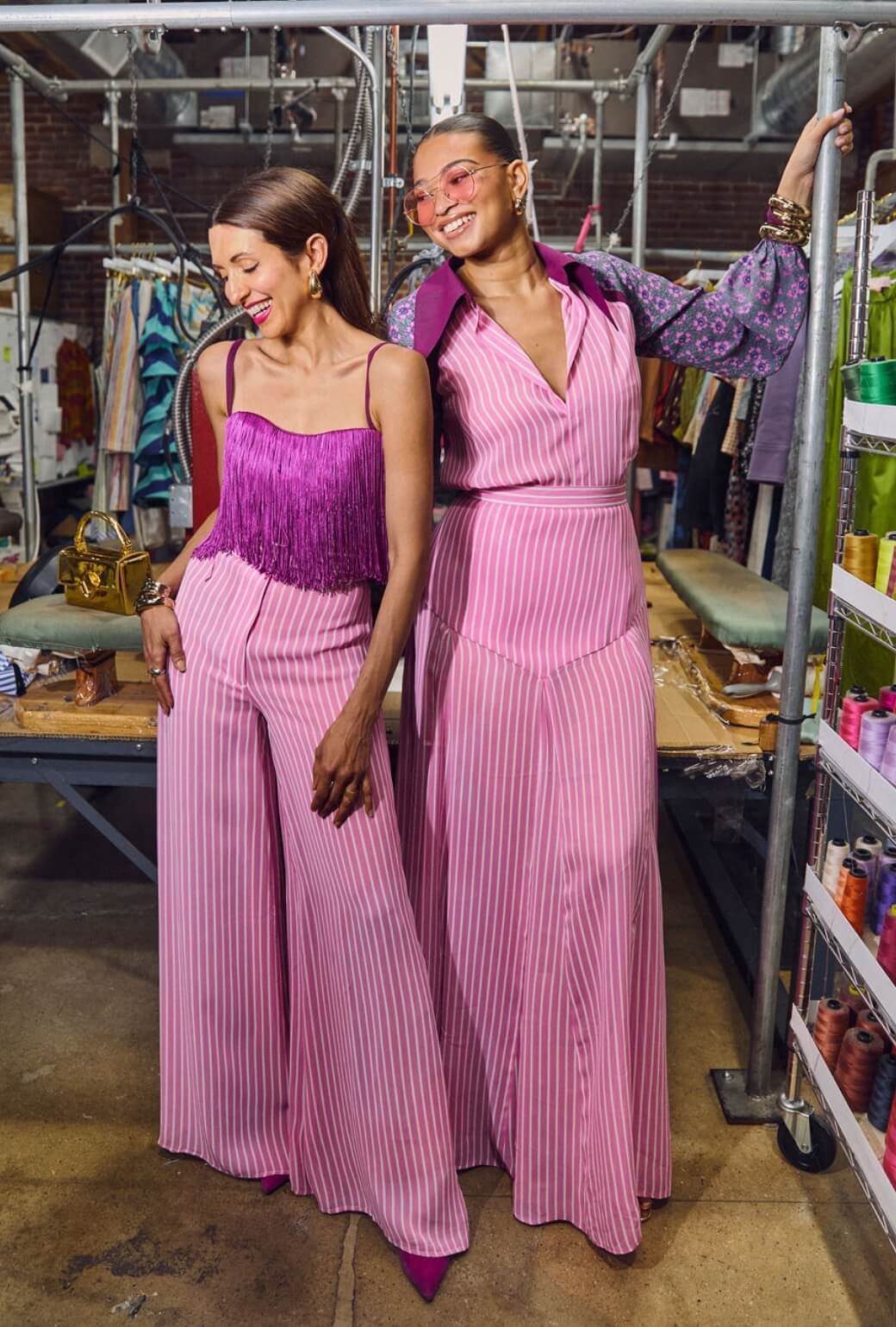 Buru x India The Picadilly Pant - Pink Pinstripe - Image 7
