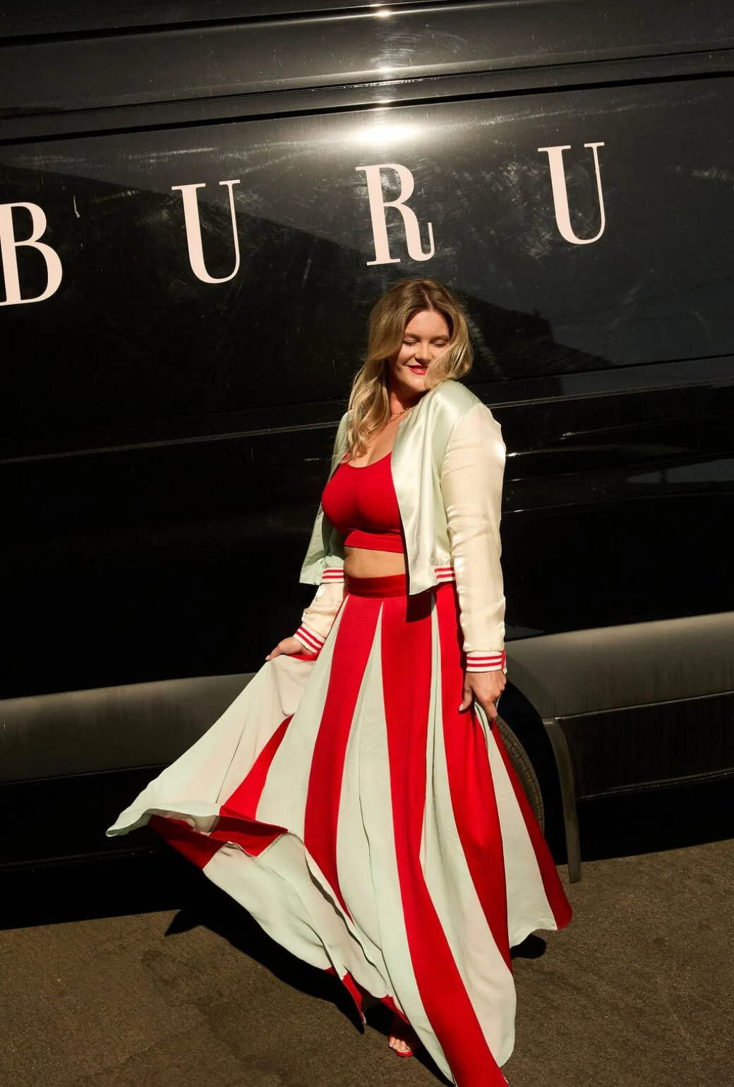 Buru x India The Sloane Square Skirt - Robin's Egg Blue and Red - Image 3