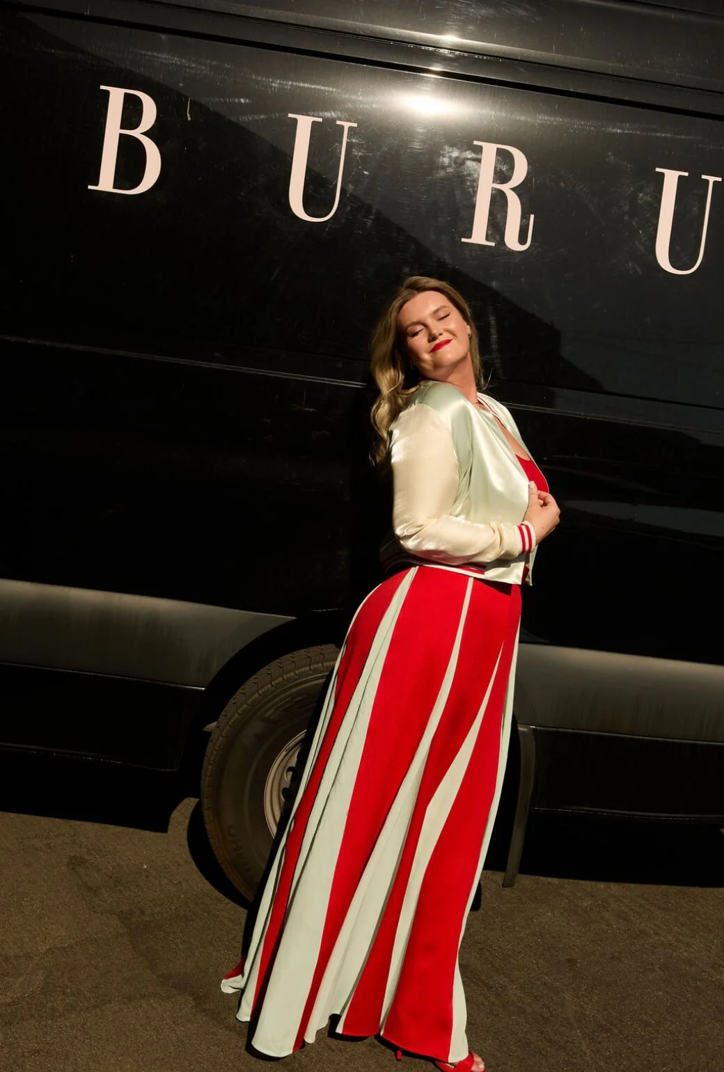 Buru x India The Sloane Square Skirt - Robin's Egg Blue and Red - Image 4