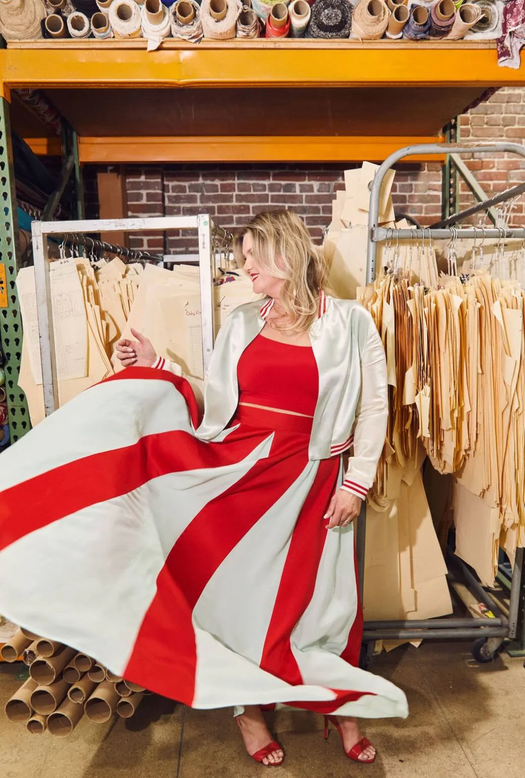 Buru x India The Sloane Square Skirt - Robin's Egg Blue and Red - Image 9