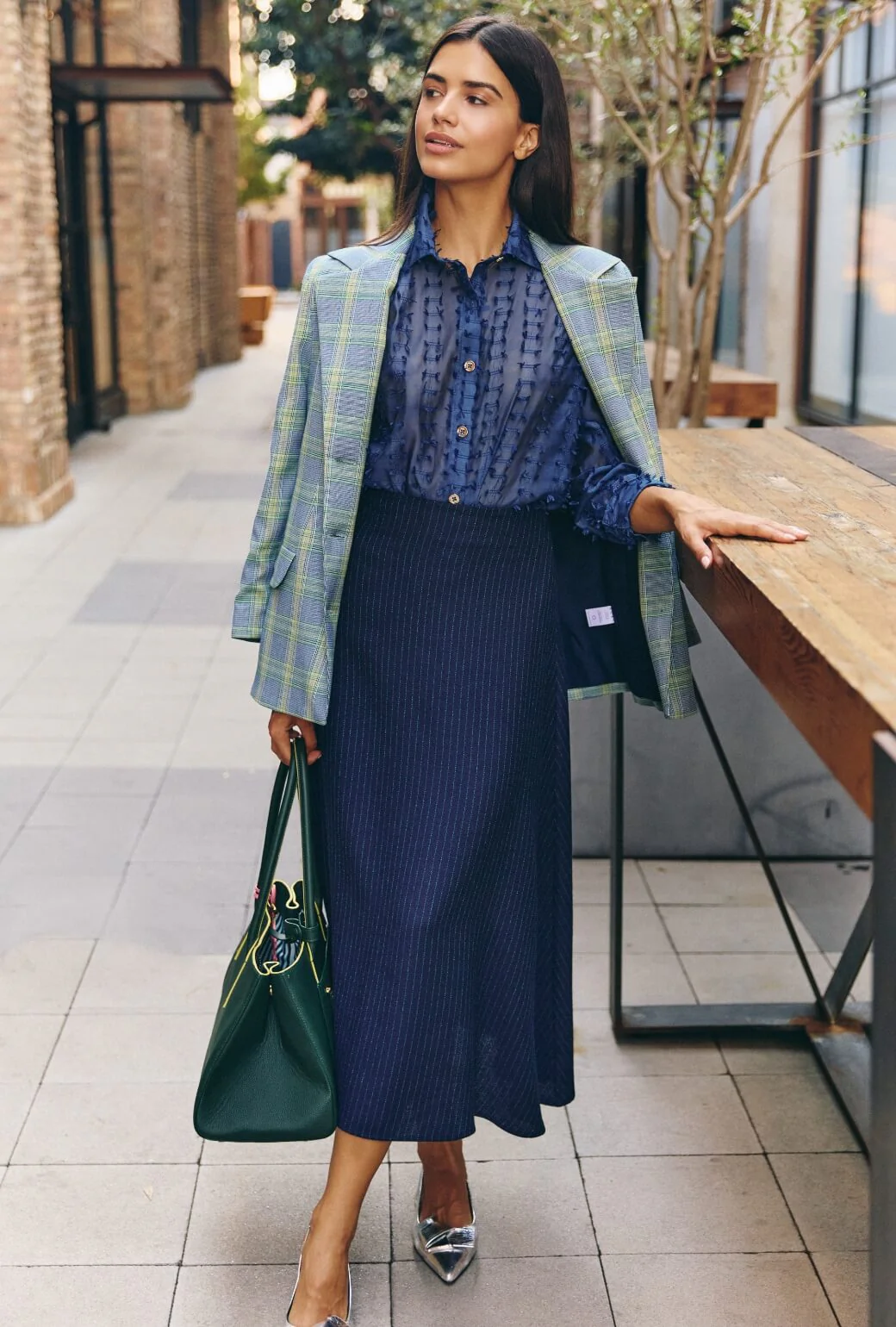 The Laura Skirt MIDI  - Pinstripe - Image 4