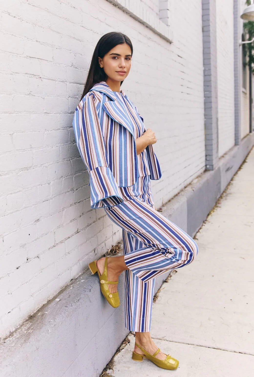 The Charlie Pant - Brown Stripe Twill - Image 4