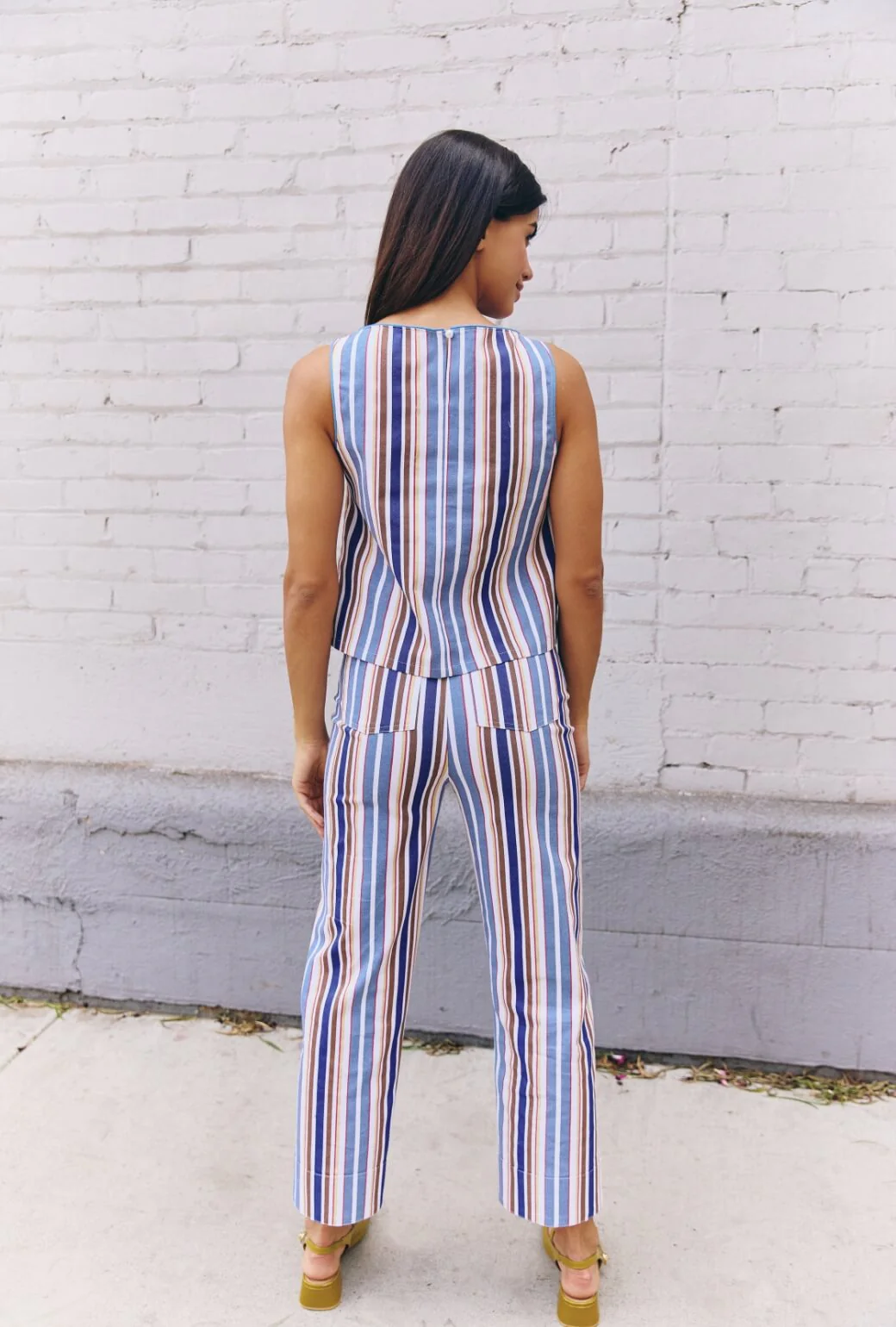 The Charlie Pant - Brown Stripe Twill - Image 5
