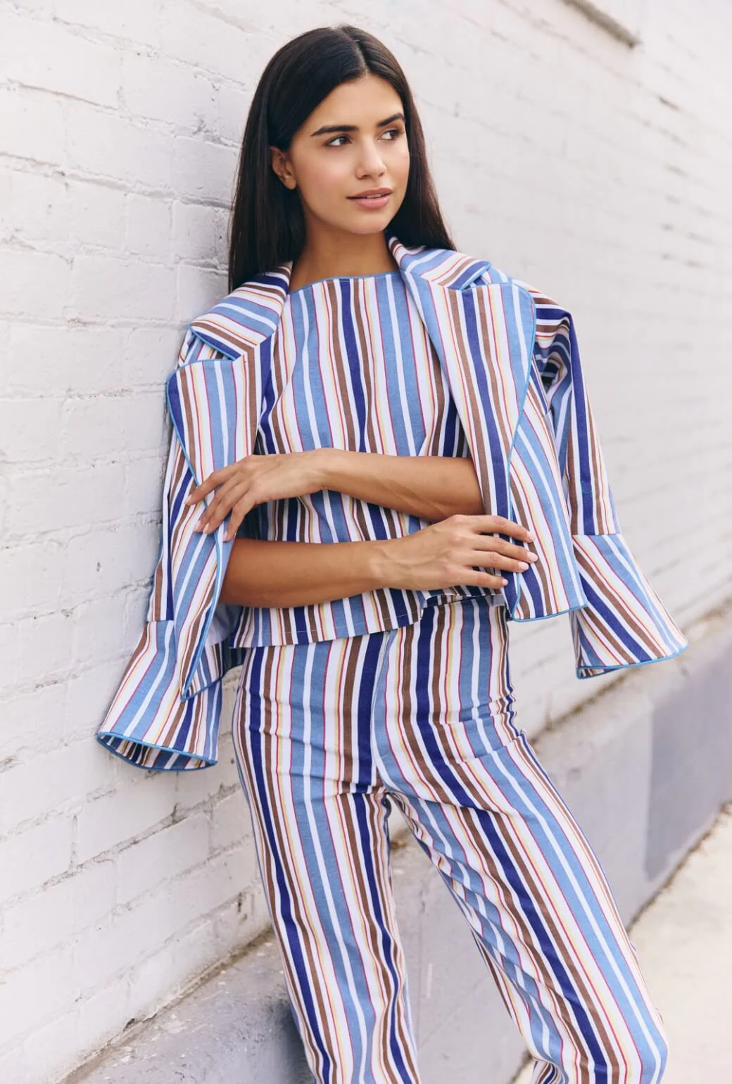 The Charlie Pant - Brown Stripe Twill - Image 8