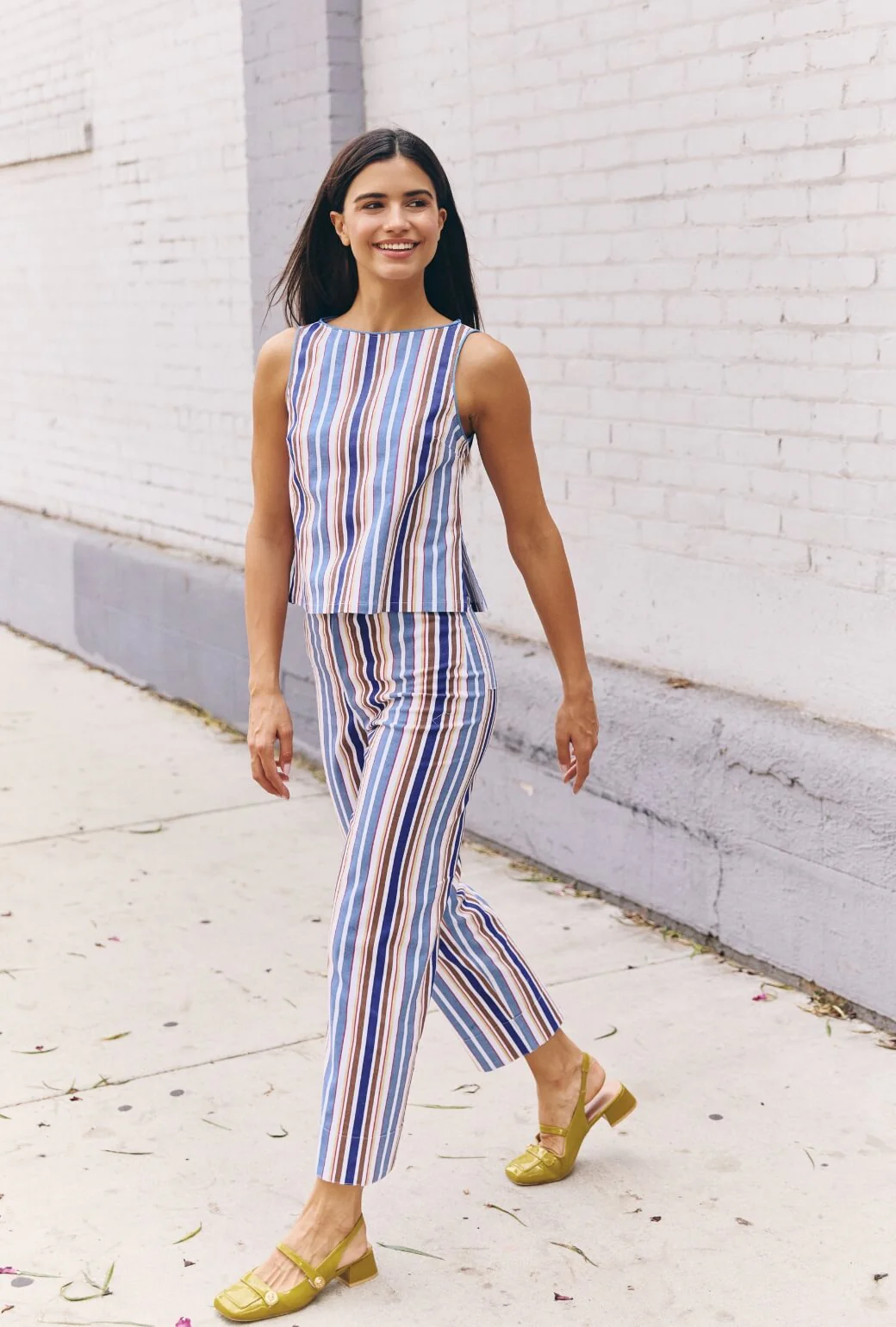 The Charlie Pant - Brown Stripe Twill - Image 9