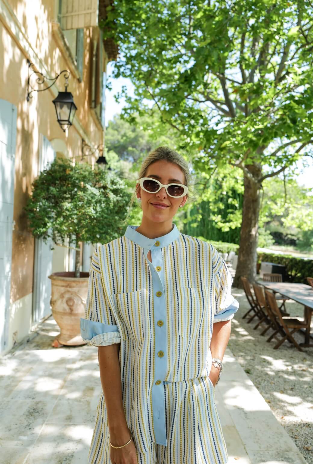 Buru x Megan Stokes Mandarin Shirt - Popcorn Stripe - Image 4