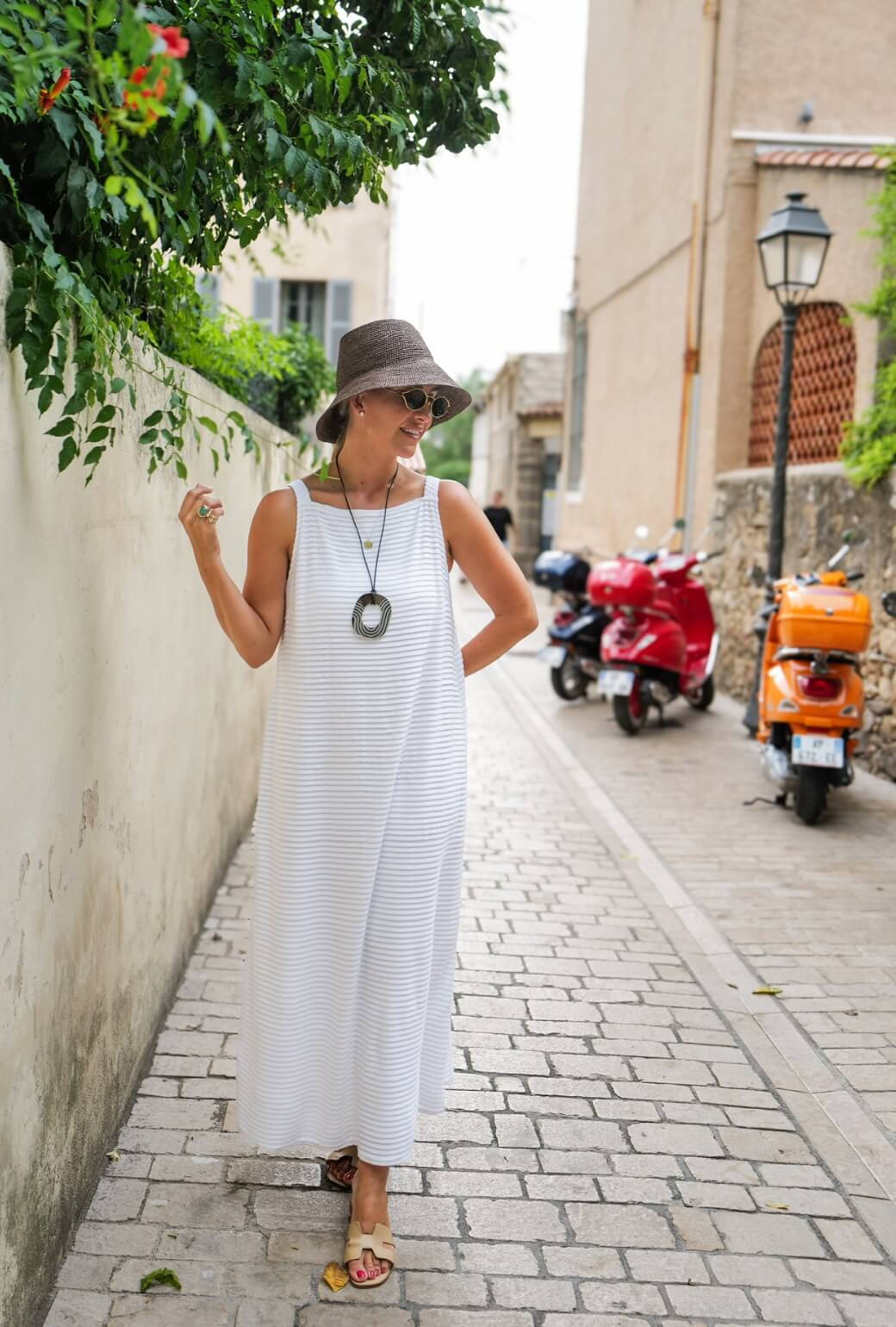 Buru x Megan Stokes The Megan MIDI Dress - White Pintuck Knit - Image 4