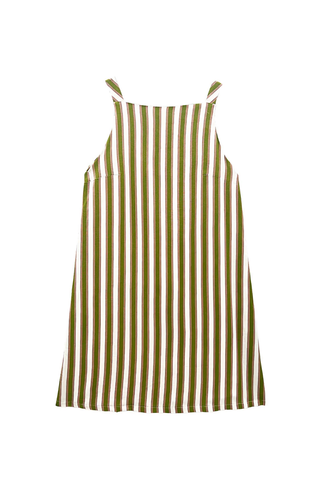 Buru x Megan Stokes The Megan MINI Dress - Green & Brown Stripe - Image 4