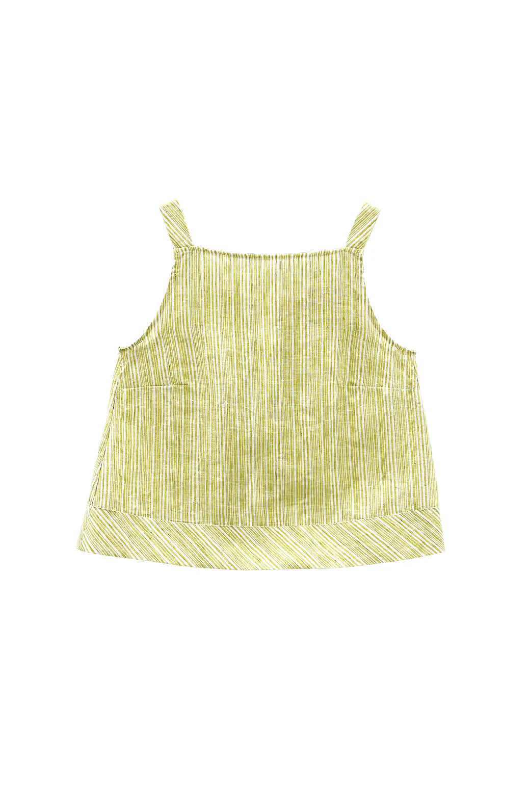 The Stokes Swing Top - Green Linen Stripe - Image 6