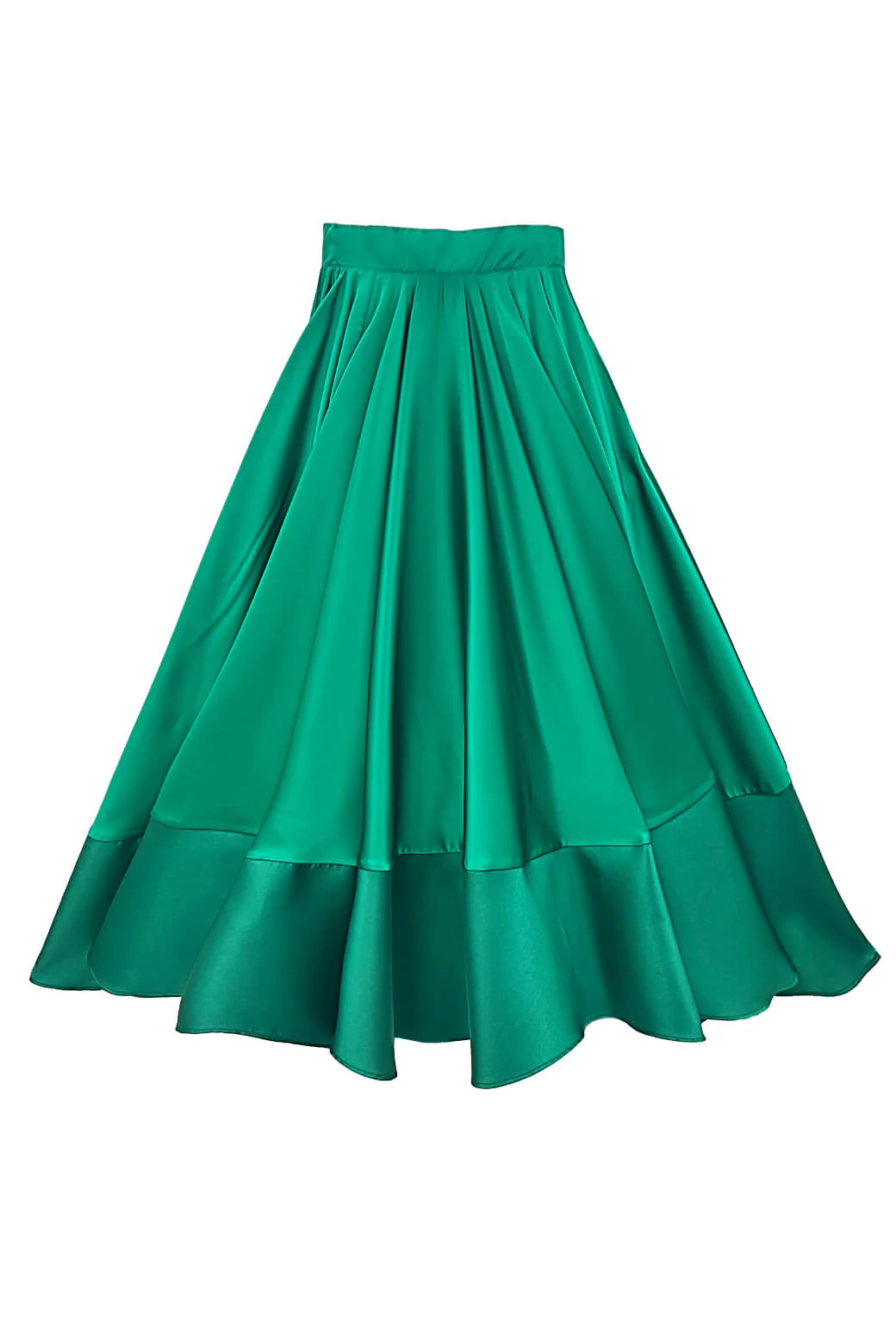 Lucinda Skirt - Green Satin & Twill - Image 5
